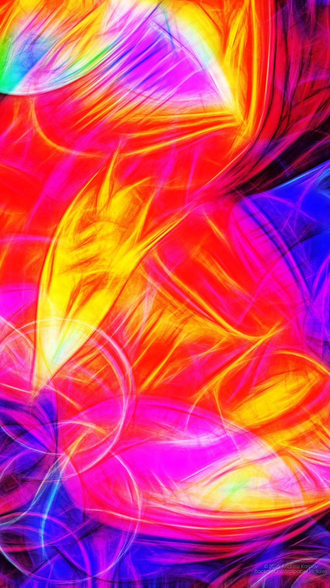 Arte astratta, Multicolore, Pennellate, Arancione, sfondo Android