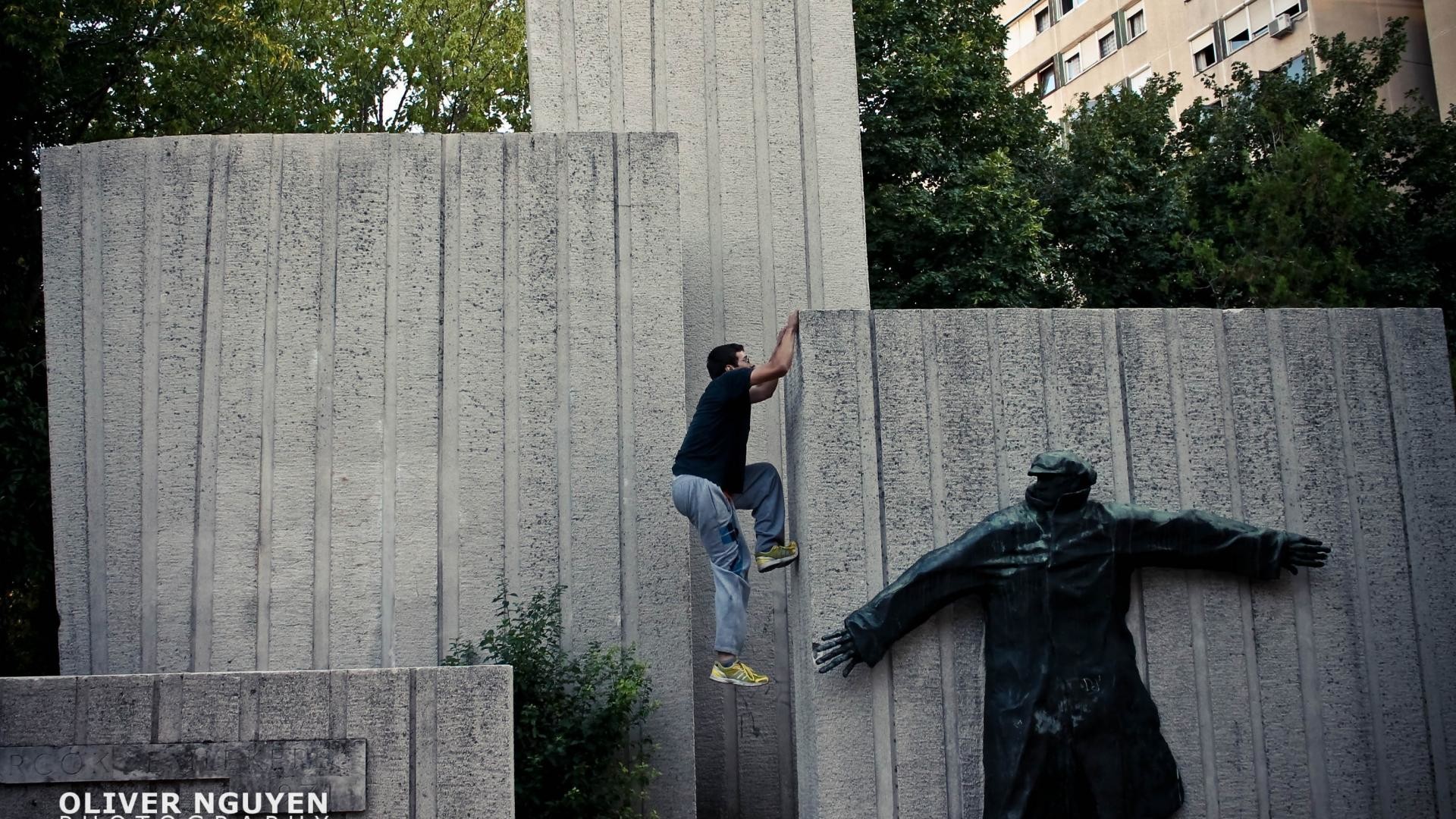 Parkour, Arrampicata, Muro, Scultura, Full HD, sfondo per PC e portatile