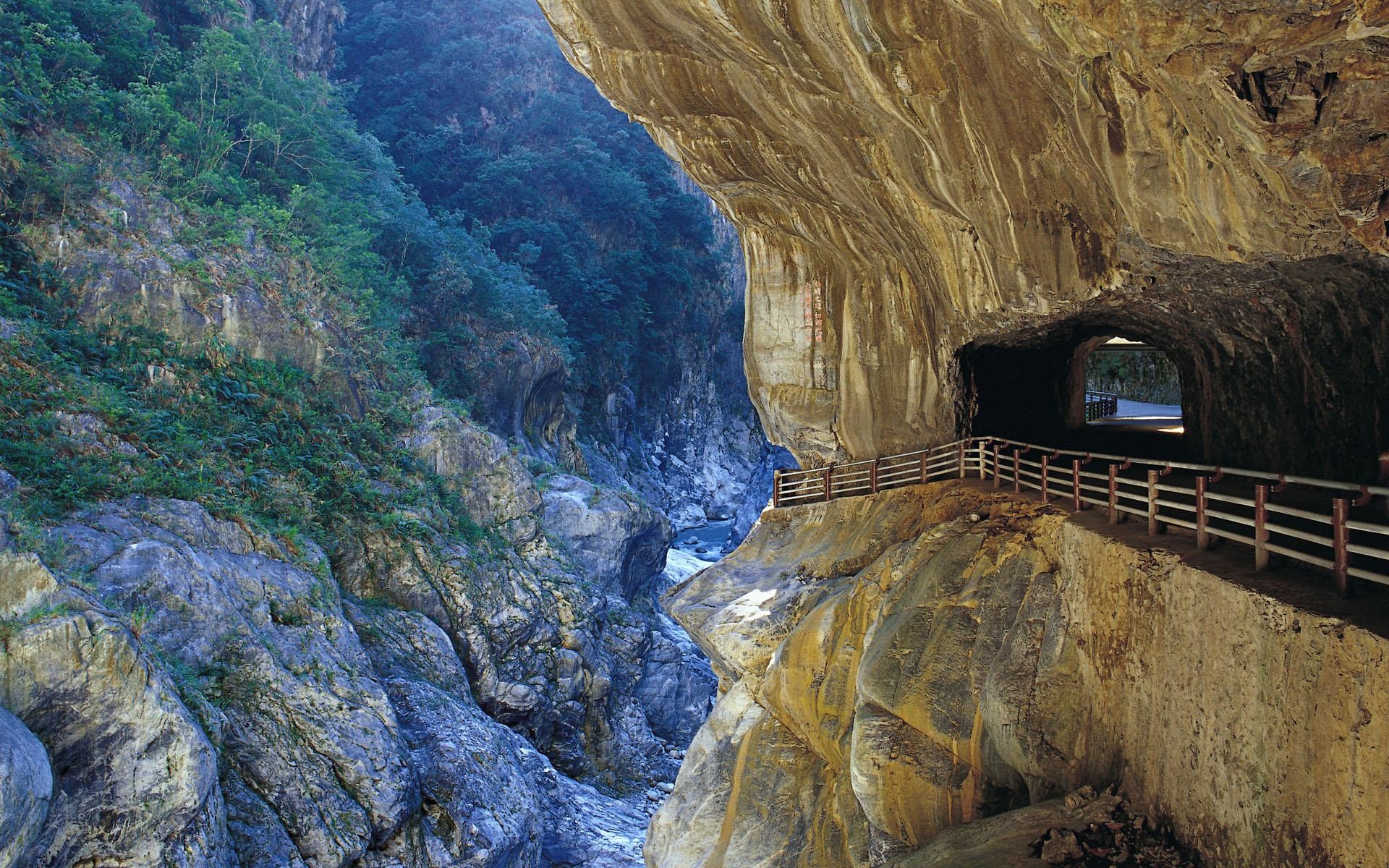 Gola di Taroko, Taiwan, Galleria, Canyon, Full HD, sfondo per PC e portatile