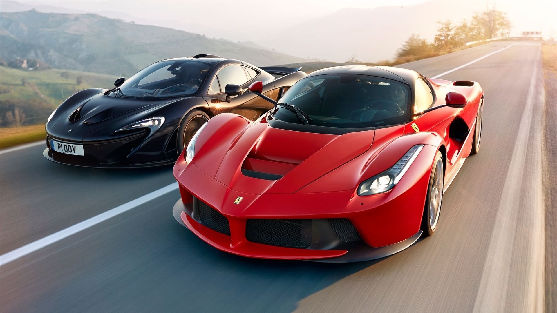 LaFerrari, McLaren P1, Ferrari, Hypercar, Strada, 1920x1080, wallpaper desktop