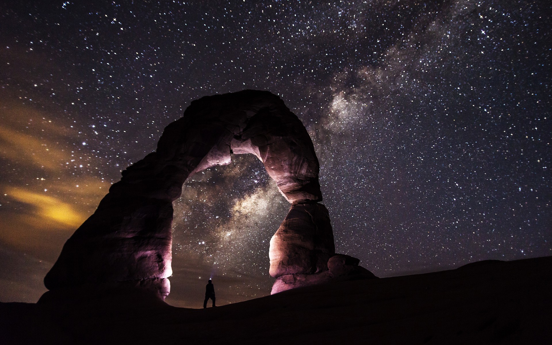 Delicate Arch, Arches National Park, Via Lattea, Utah, 1920x1200, immagine di sfondo