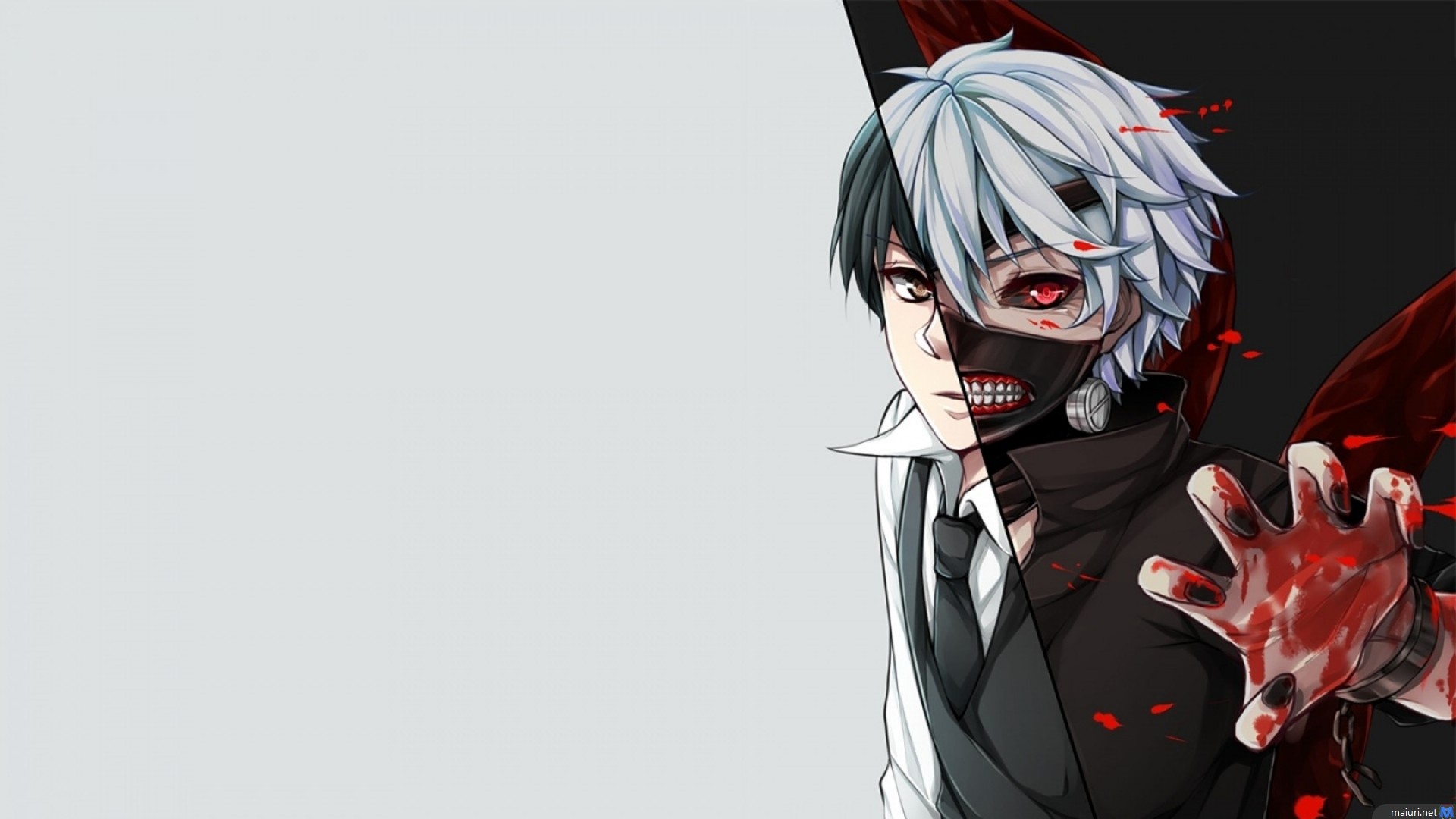 Ken Kaneki, Tokyo Ghoul, Anime, Maschera, Sangue, 1920x1080, immagine di sfondo