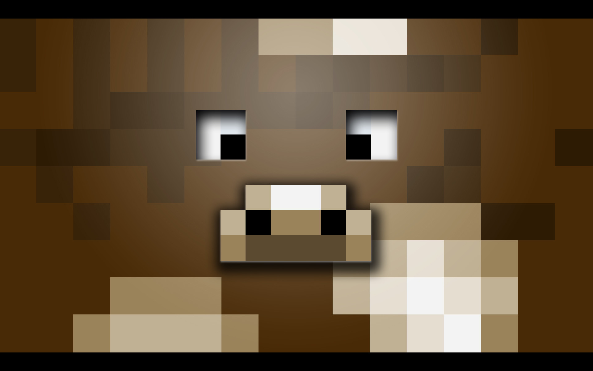 Mucca, Minecraft, Pixel art, Volto, Marrone, 16:10 Full HD, sfondo widescreen