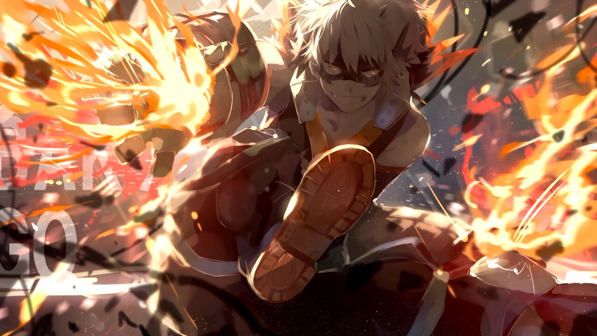 Katsuki Bakugo, My Hero Academia, Esplosione, Fiamme, Azione, Full HD, sfondo desktop