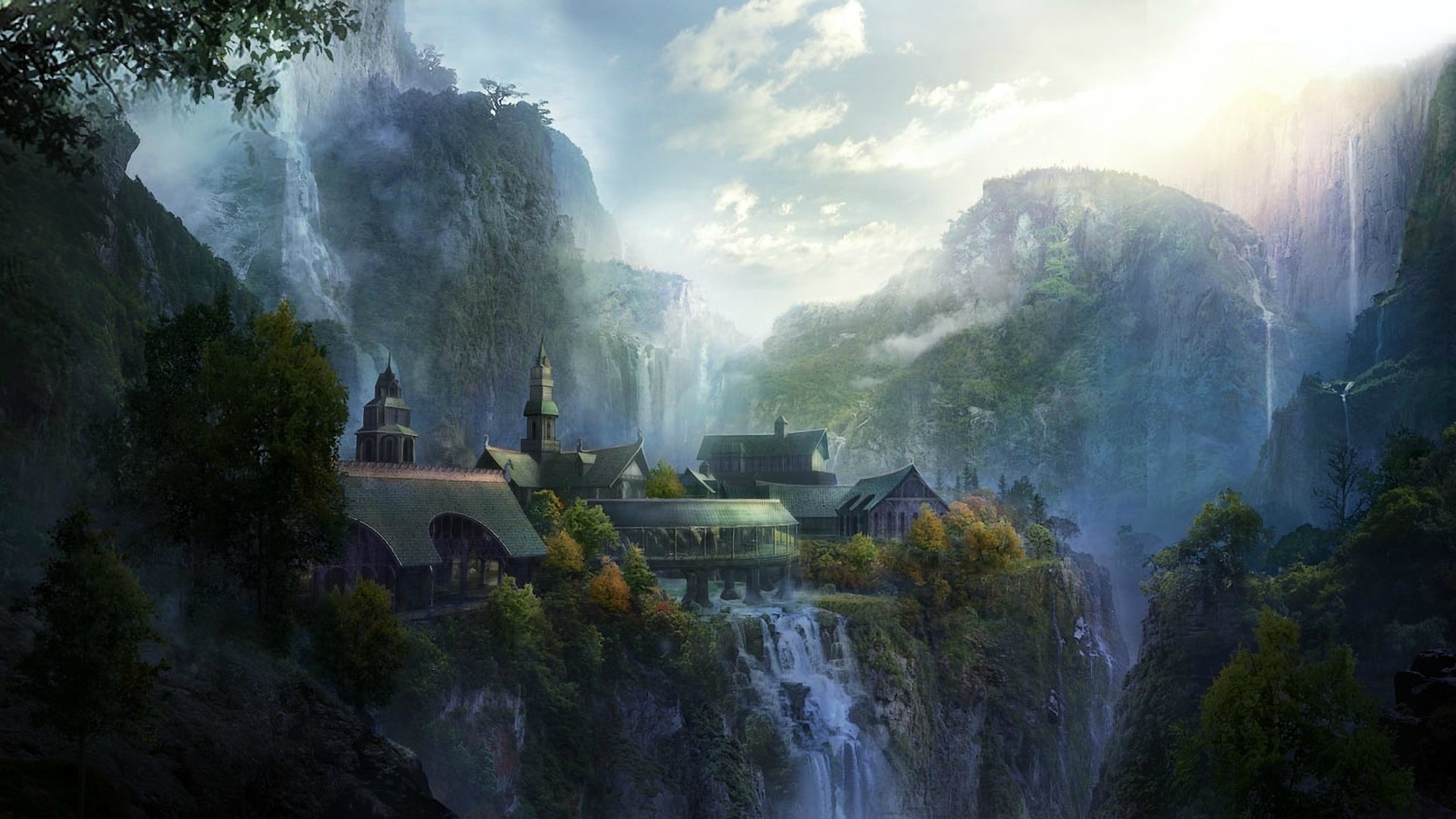 Gran Burrone, Rivendell, Il Signore degli Anelli, Valle, 1920x1080, sfondo per PC