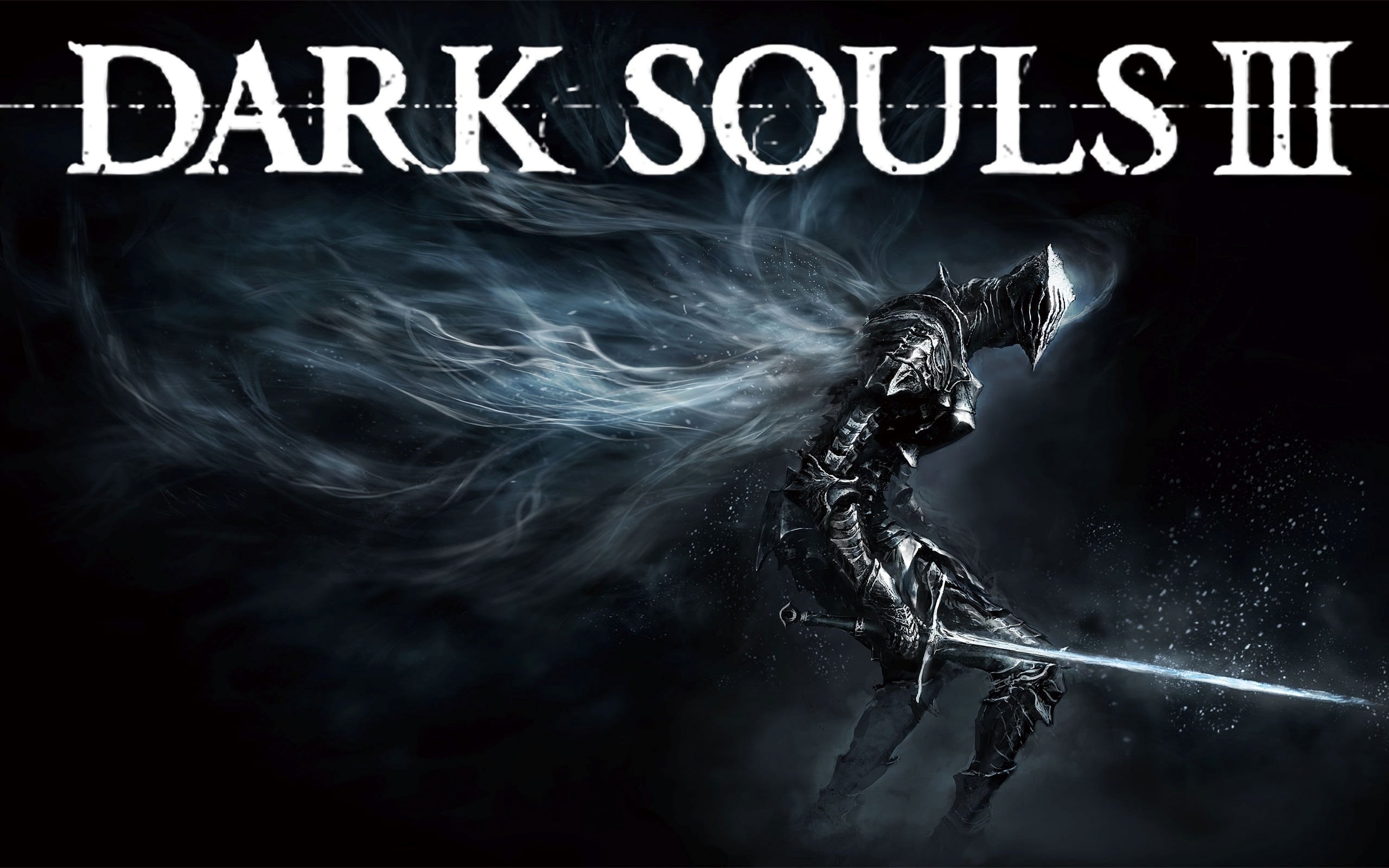 Abyss Watchers, Dark Souls III, Logo, Sfondo nero, 2K, wallpaper per portatile