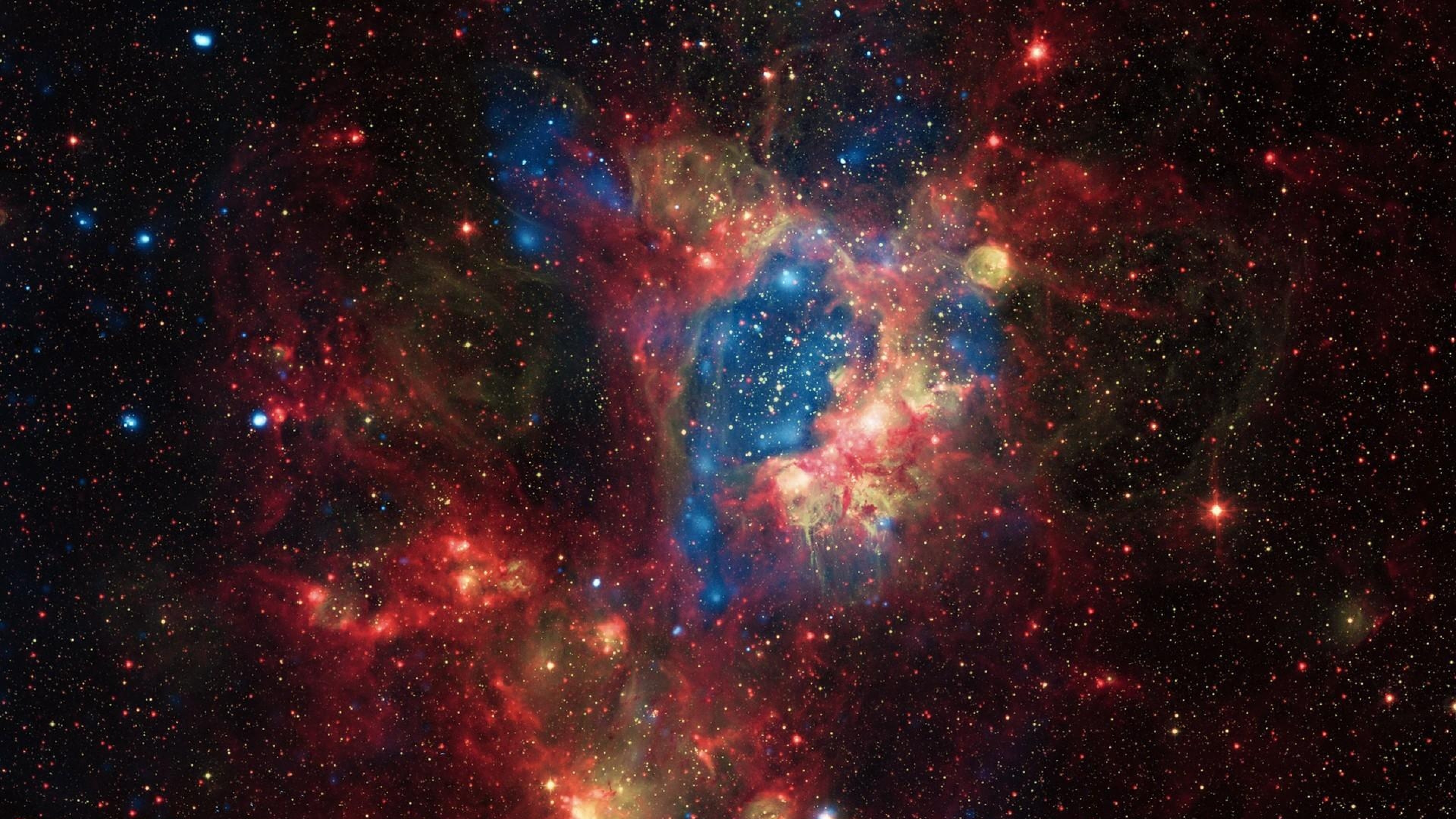 Nebulosa, Stelle, Rosso, Blu, 3840x2160, immagine di sfondo