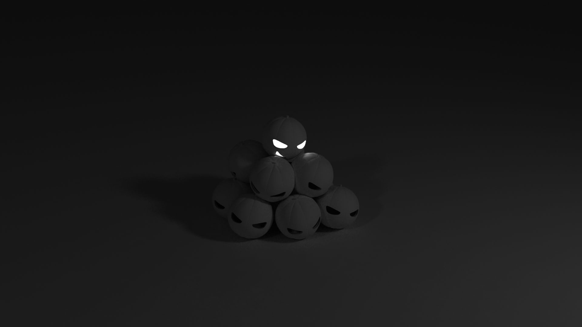Linux, Sfere, Rendering 3D, Toni scuri, Full HD 1080p, sfondo desktop