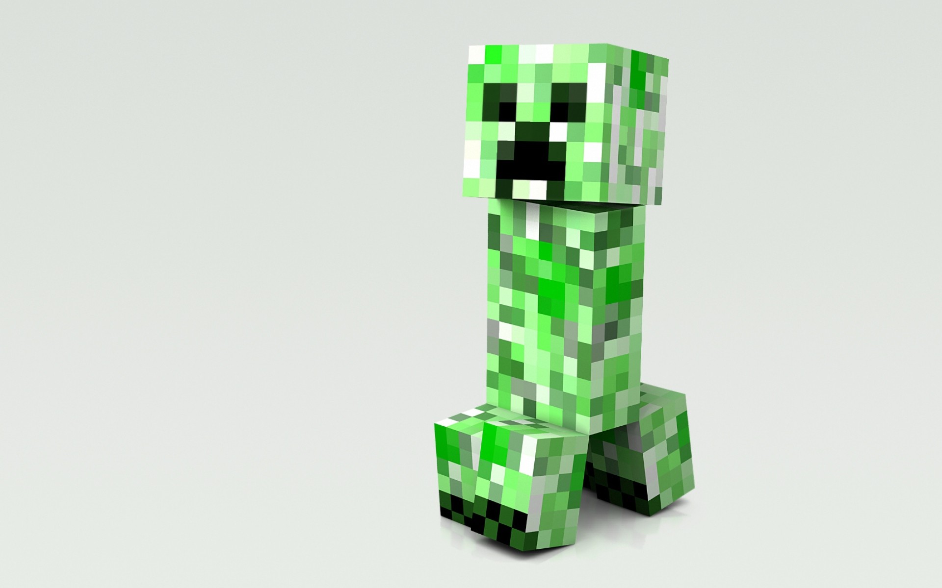 Creeper, Minecraft, Rendering 3D, Sfondo bianco, 1920x1200, wallpaper desktop