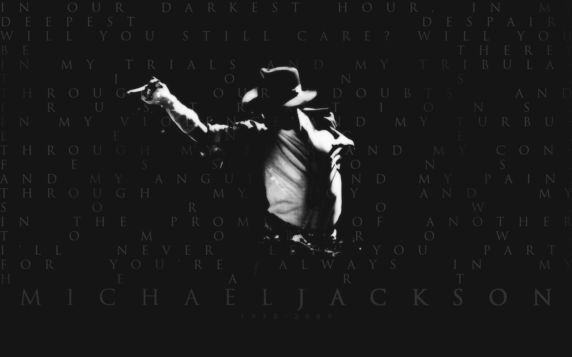 Michael Jackson, Testo, Cappello, Sfondo nero, Re del pop, Full HD, wallpaper per desktop