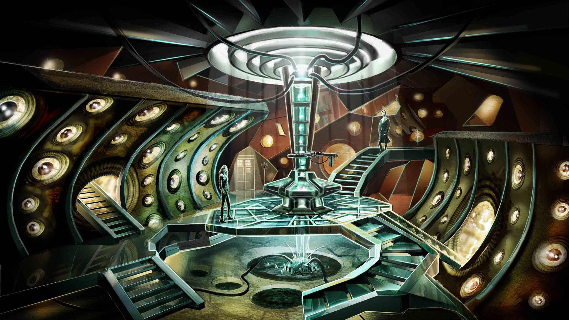Sala di controllo della TARDIS, TARDIS, Doctor Who, Illustrazione, sfondo per portatile
