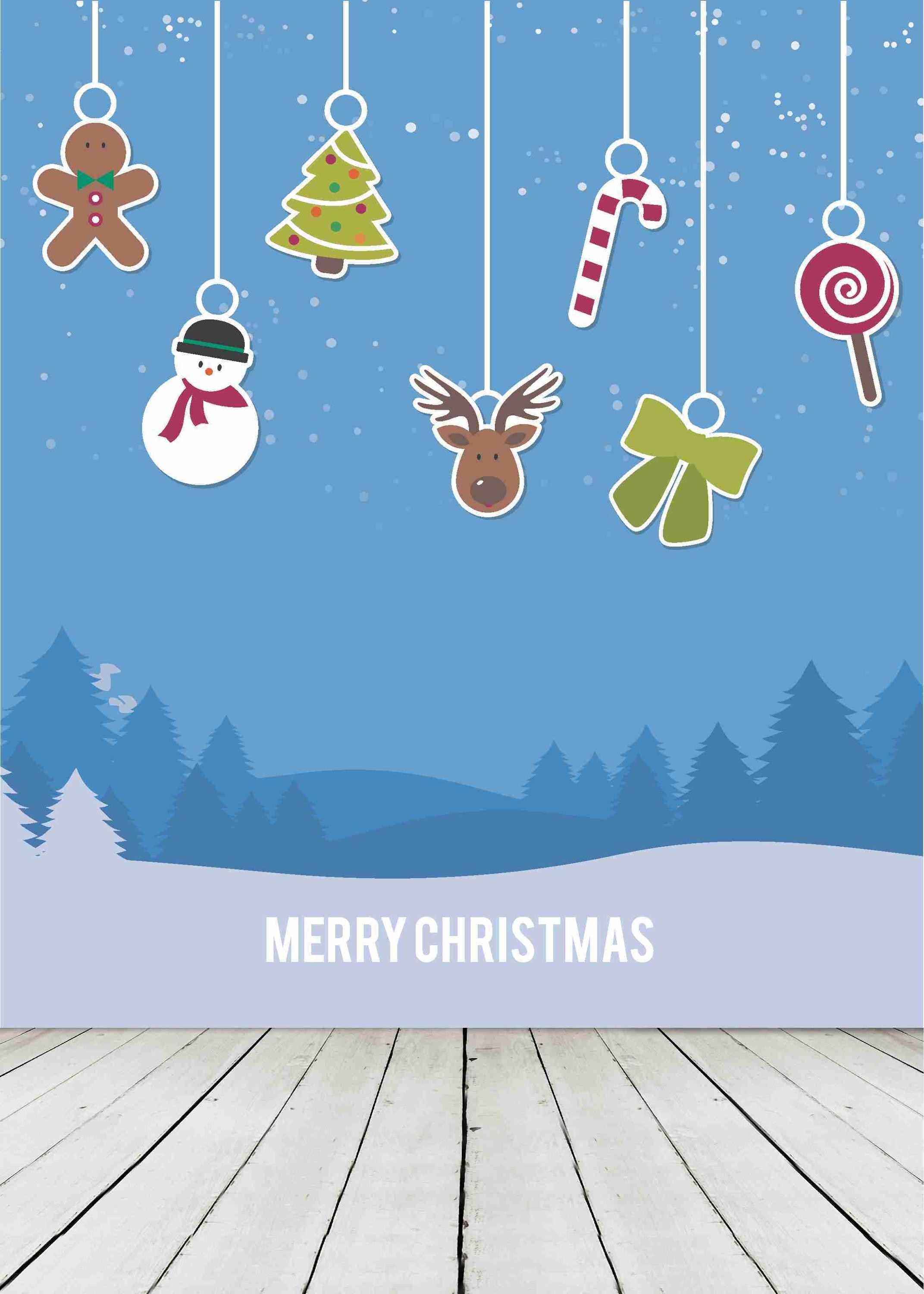 Merry Christmas, Omino di pan di zenzero, Pupazzo di neve, Addobbi, Illustrazione, sfondo QHD+