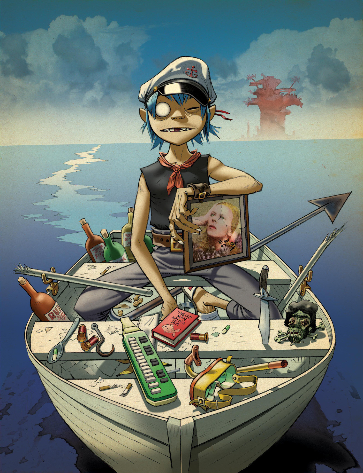 Gorillaz, 2-D, Barca, Mare, sfondo per iPad e tablet