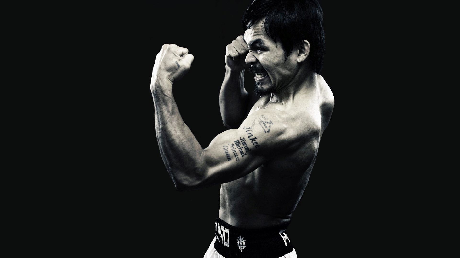 Manny Pacquiao, Pugile, Boxe, Sfondo nero, 1920x1080, wallpaper desktop