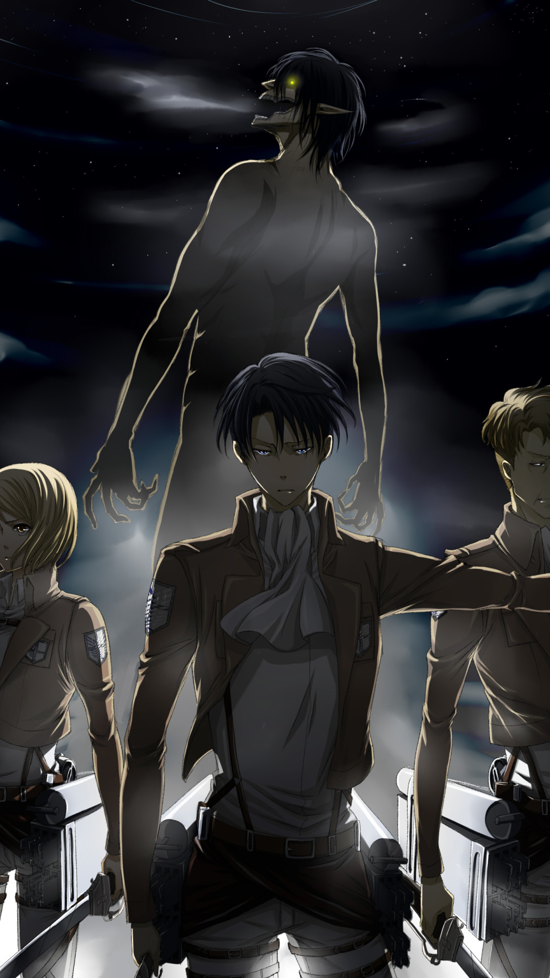 Levi Ackerman, Eren Jaeger, L'attacco dei giganti, Verticale, 1080x1920, schermata di blocco iPhone