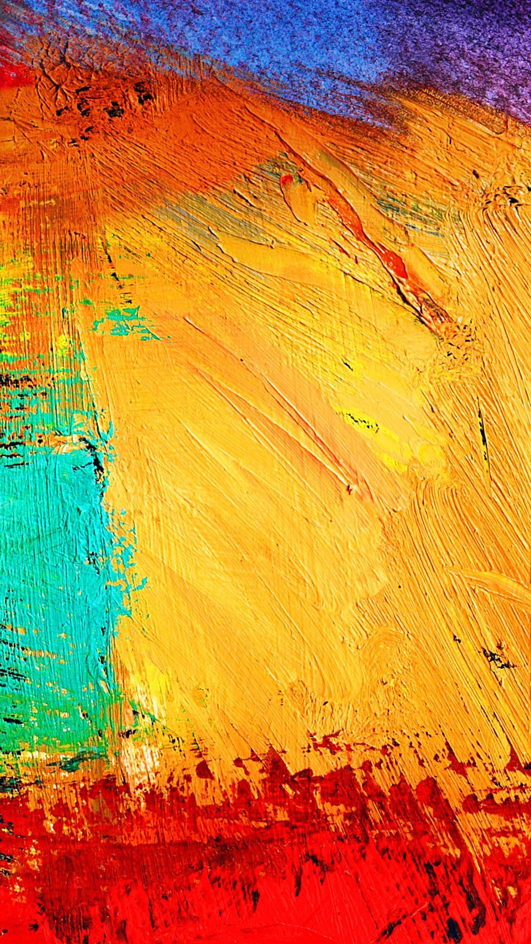 Galaxy Note 3, Pittura, Pennellate, Arancione, sfondo Samsung S3 verticale