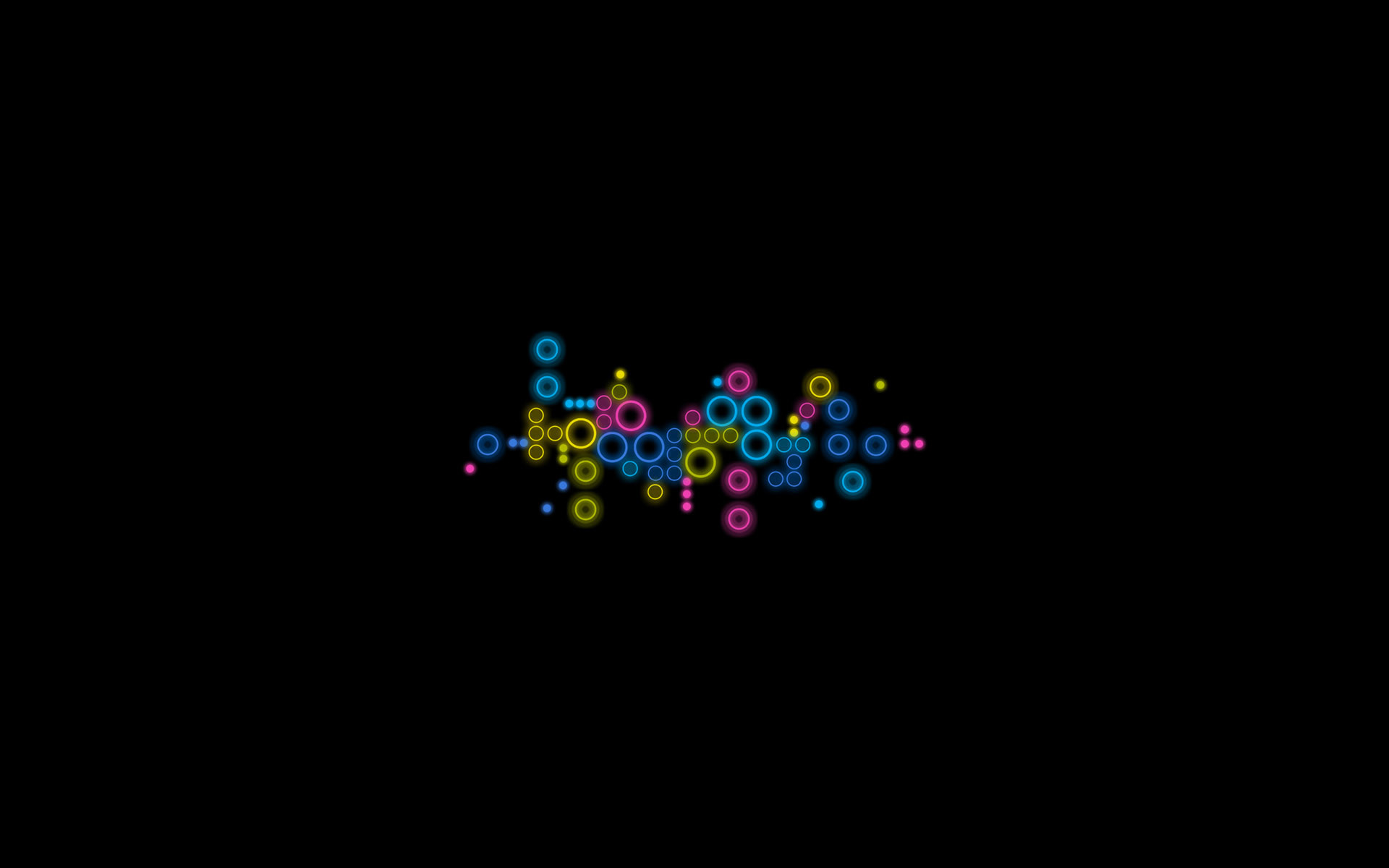 Cerchi colorati, Minimalismo, Sfondo nero, Full HD, wallpaper per desktop