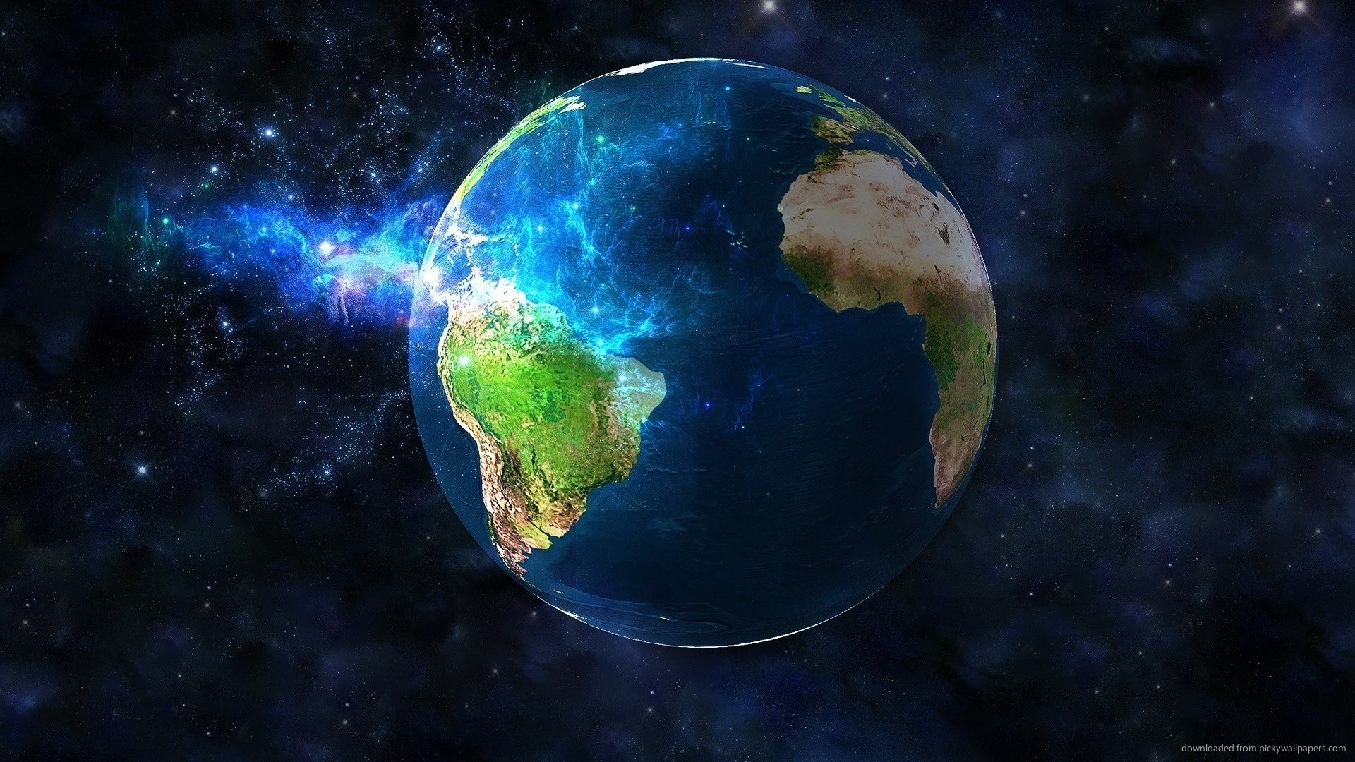 Terra, Pianeta, Spazio, Stelle, Full HD, sfondo Windows 11