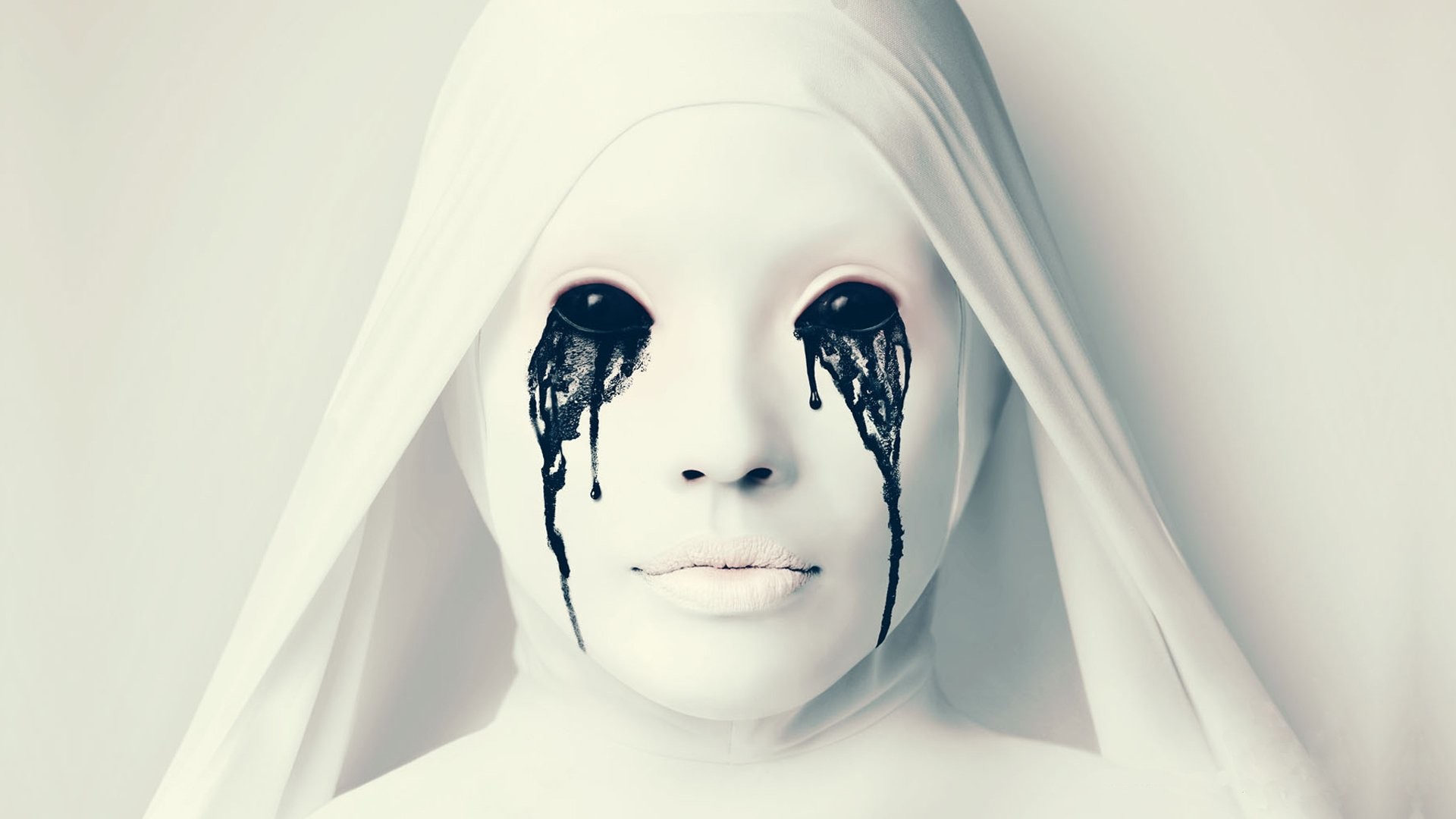 American Horror Story: Asylum, Suora, Lacrime nere, Volto bianco, Poster, sfondo desktop 1920x1080