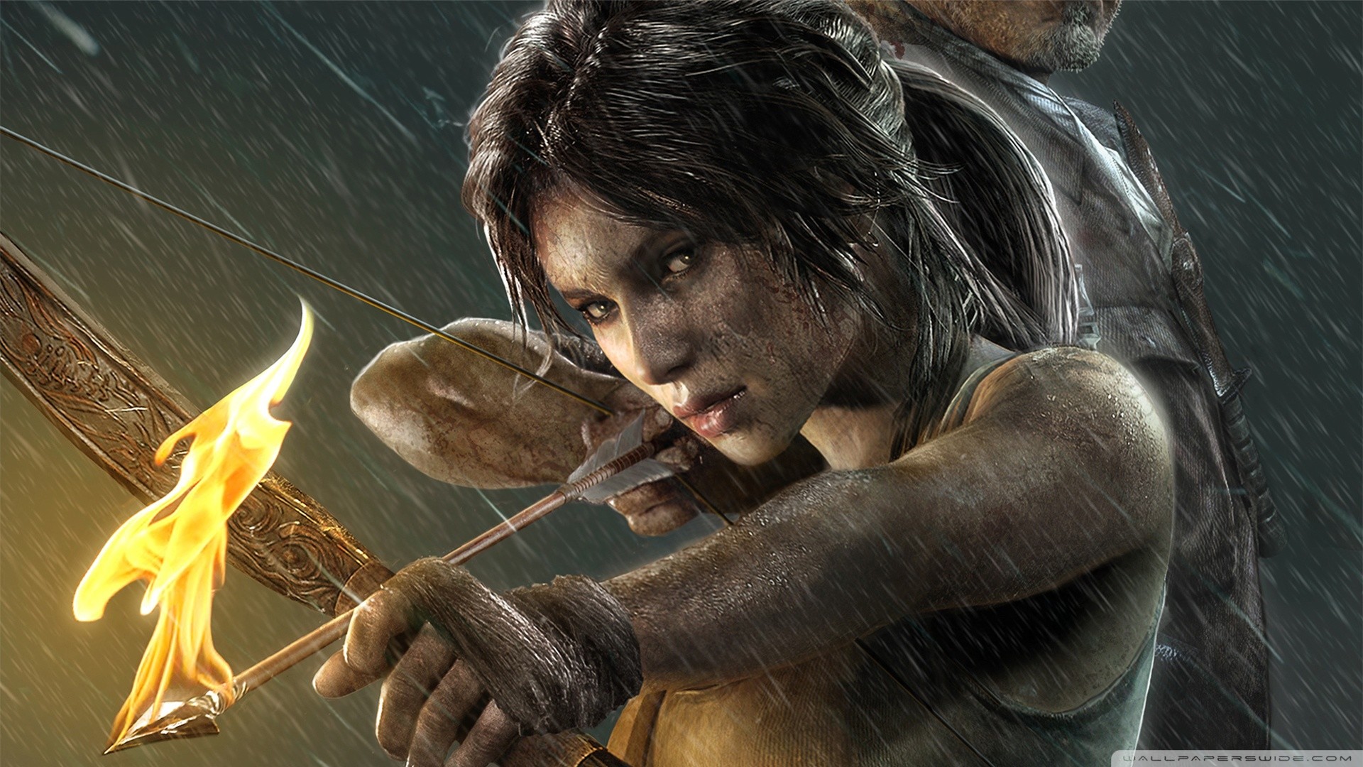 Lara Croft, Tomb Raider (2013), Freccia infuocata, Primo piano, 1920x1080, wallpaper desktop