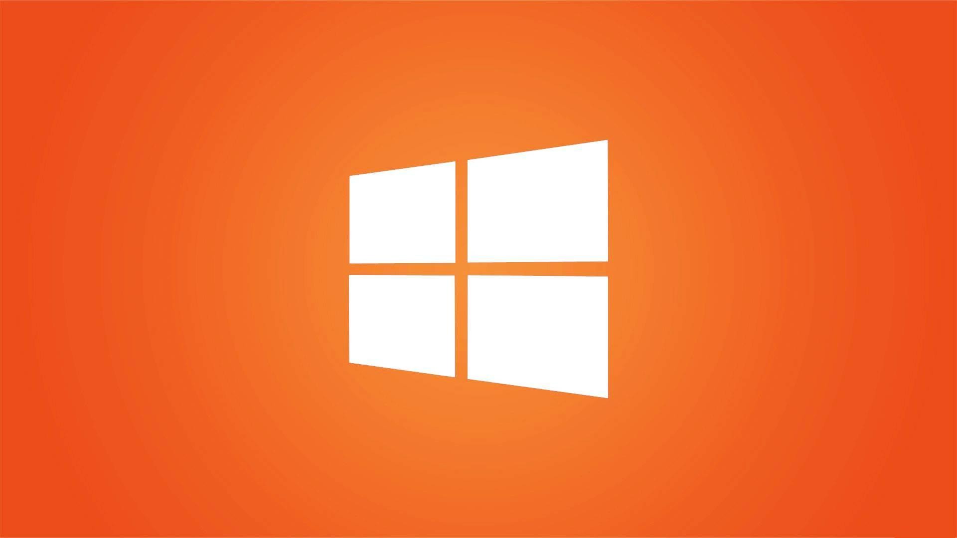 Logo Windows, Arancione, Minimalista, Full HD, sfondo per portatile