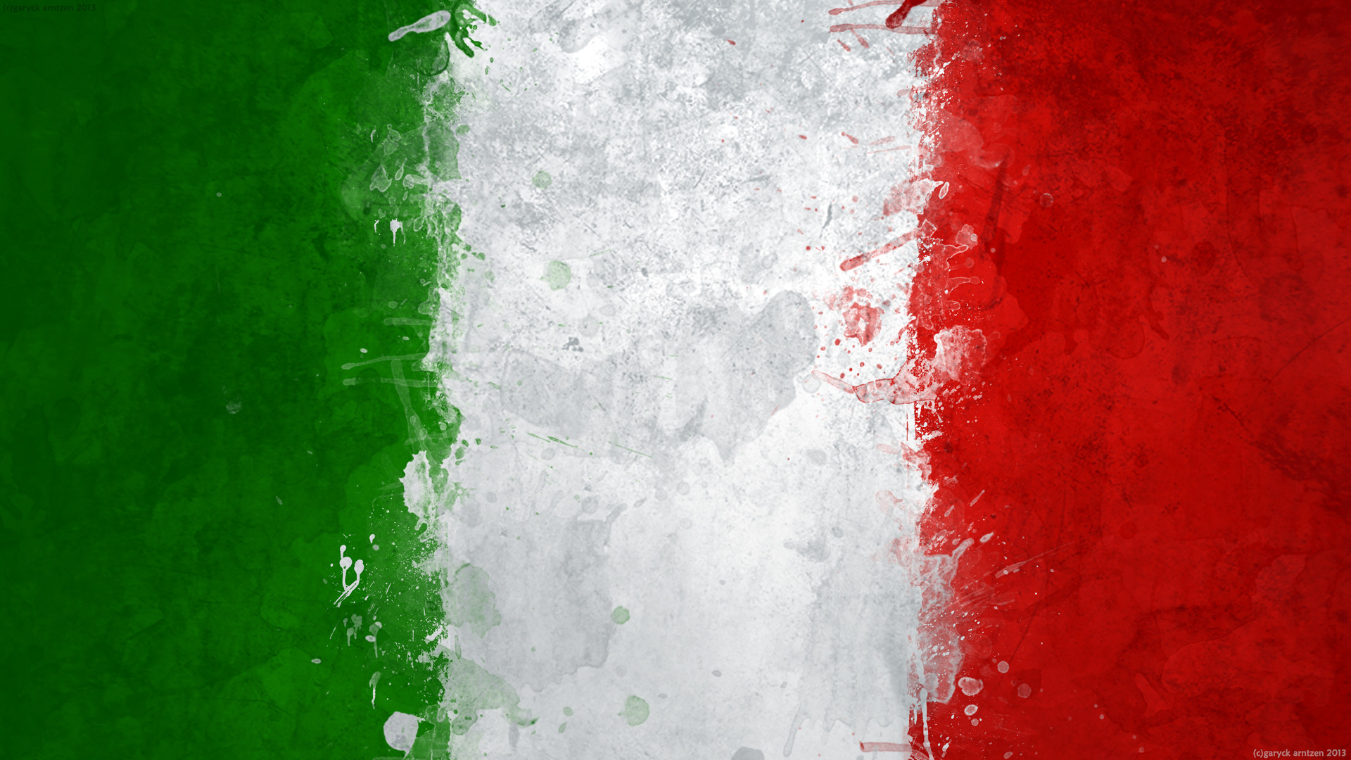 Bandiera italiana, Tricolore, Italia, Pittura, Full HD, wallpaper per PC