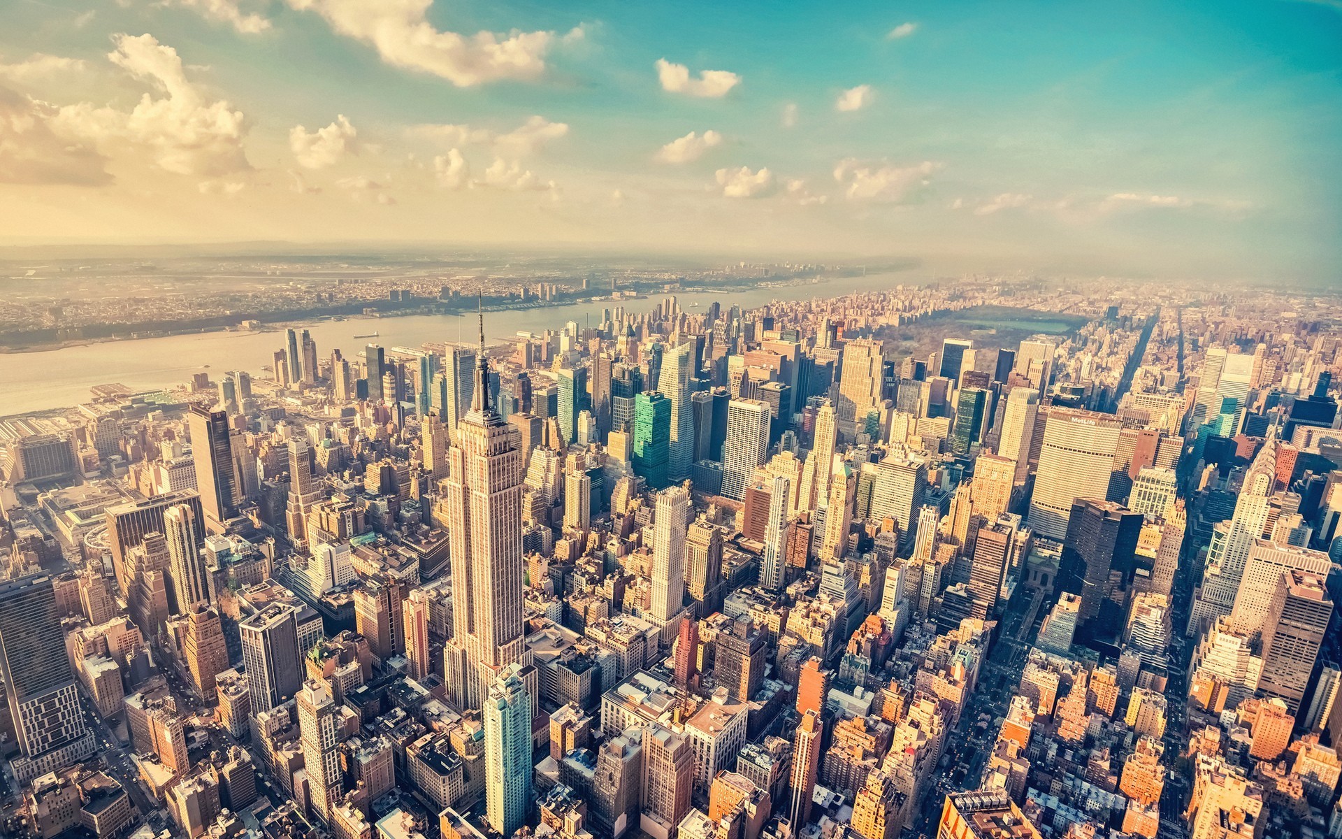 Manhattan, New York, Empire State Building, Vista aerea, 1920x1200, sfondo per PC