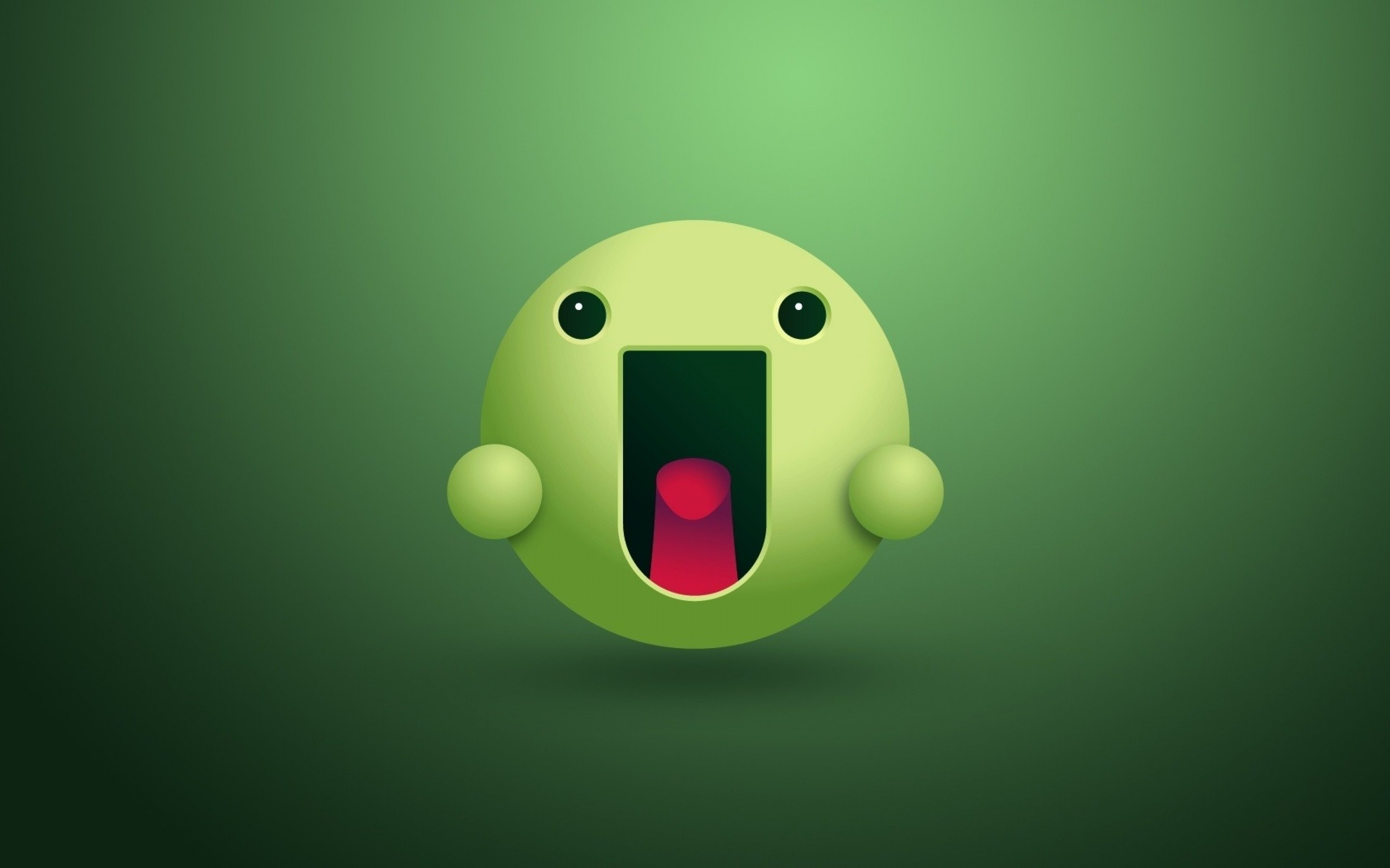 Mostriciattolo verde, Minimalista, Sfondo verde, 2K, wallpaper desktop
