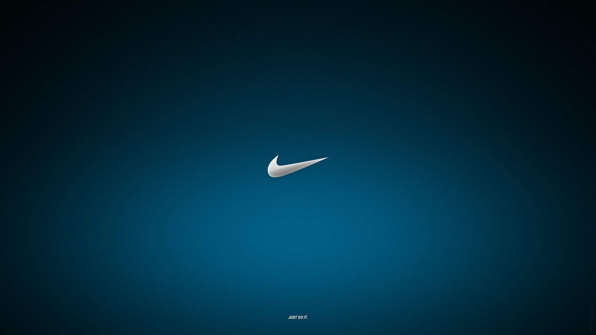 Nike, Swoosh, Sfondo blu petrolio, Minimalista, 1920x1080, wallpaper desktop