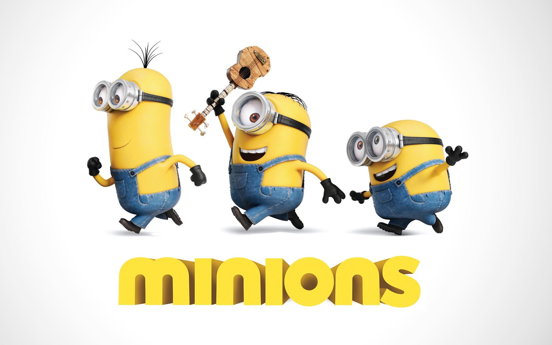 Minions, Logo, Ukulele, Sfondo bianco, 1920x1200, wallpaper desktop