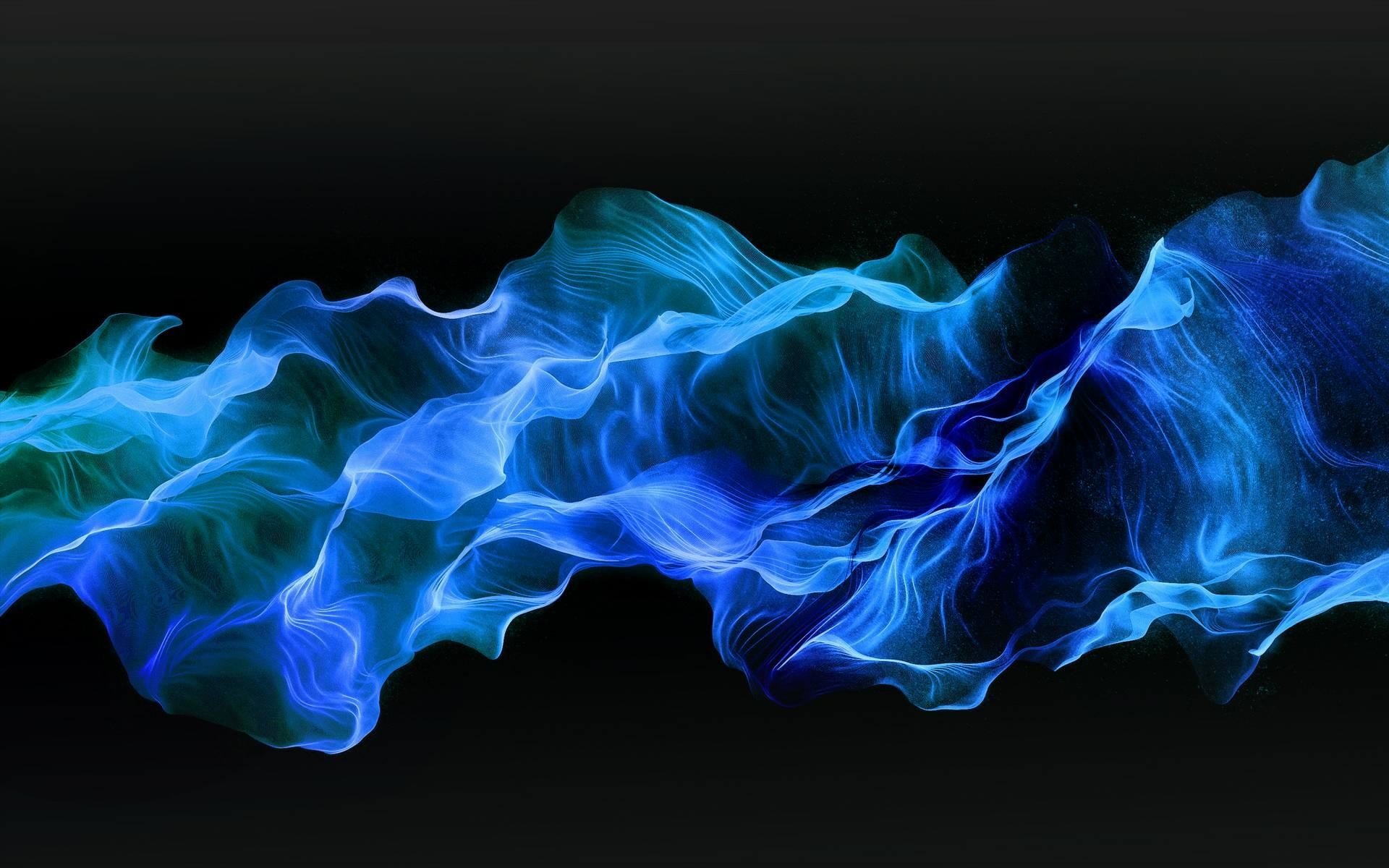 Onde di fumo, Blu, Sfondo nero, Astratto, 16:10 Full HD, wallpaper widescreen