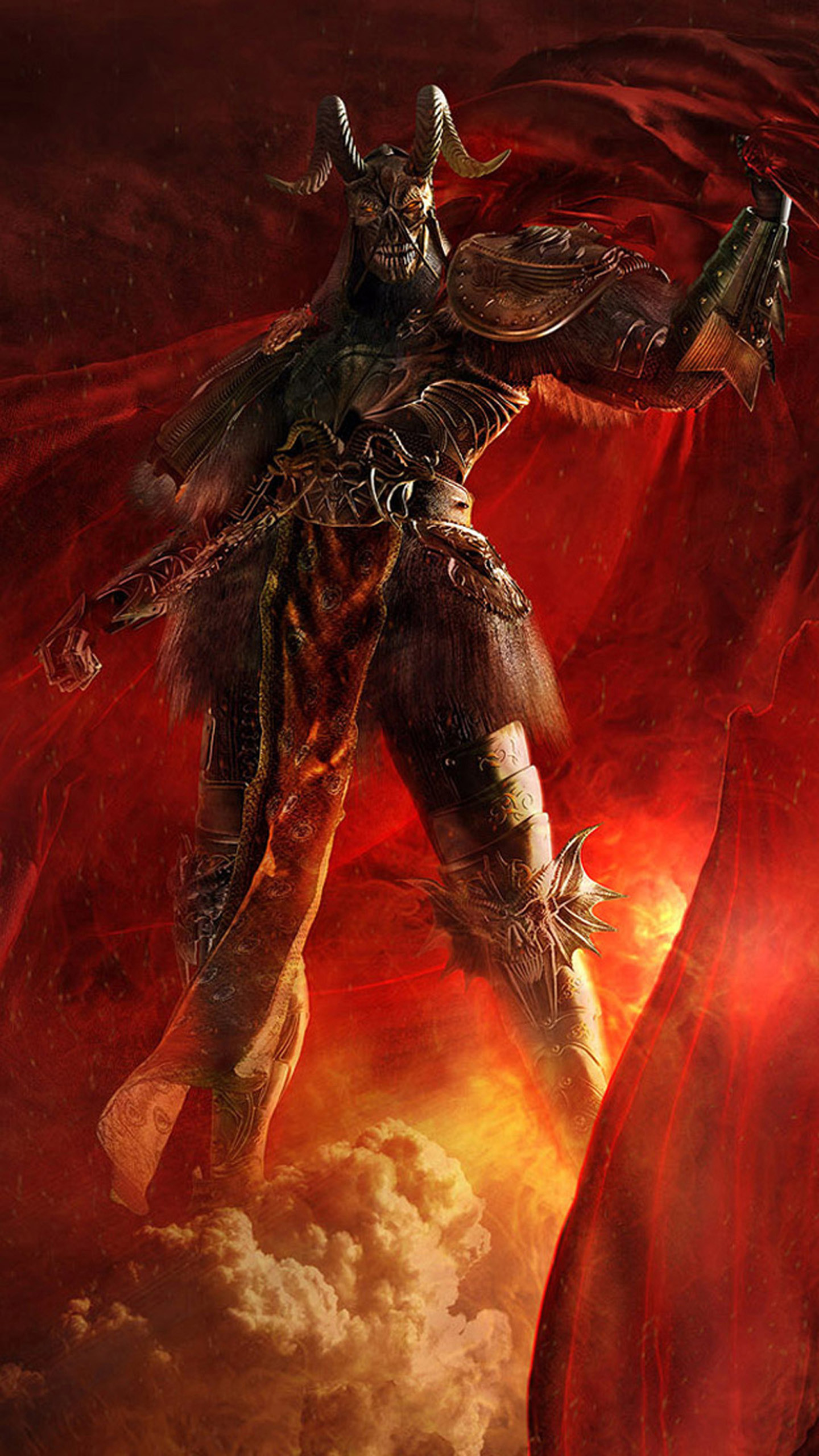 Guerriero, Fantasy, Armatura, Rosso, Arte digitale, QHD+, sfondo LG G3