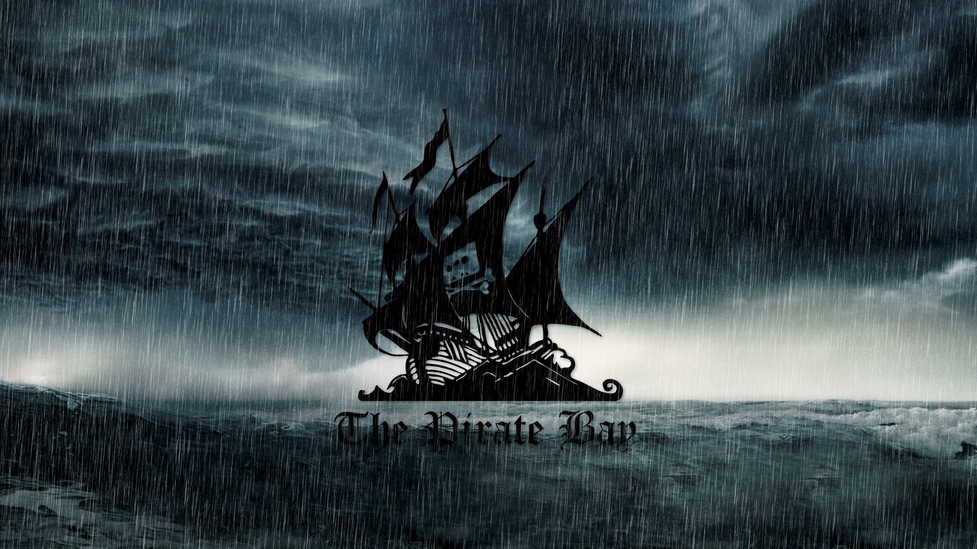 The Pirate Bay, Logo, Tempesta, Mare, Full HD, sfondo Windows 11