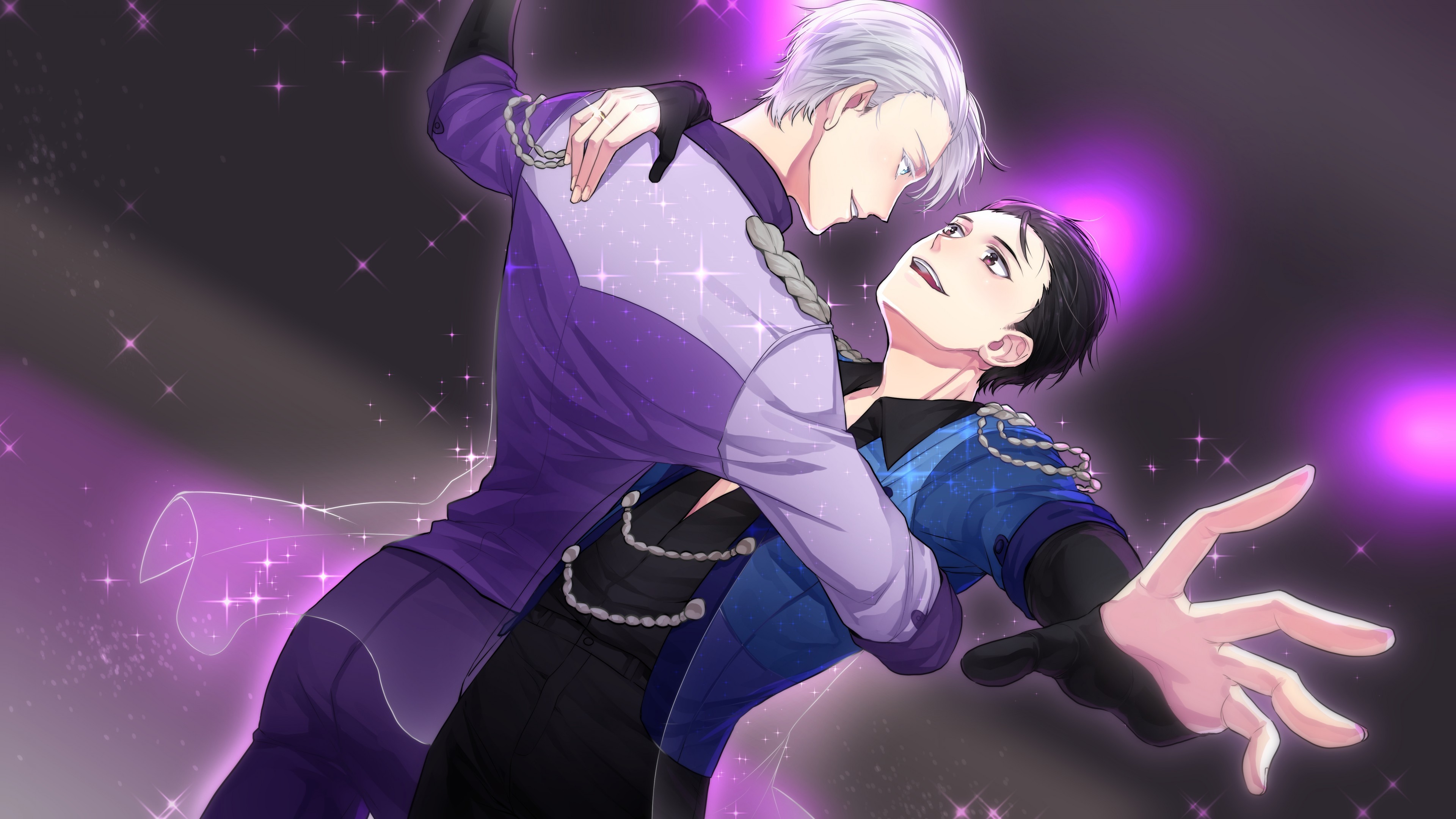 Victor Nikiforov, Yuri Katsuki, Yuri!!! on Ice, Danza sul ghiaccio, Viola, sfondo 4K per PC