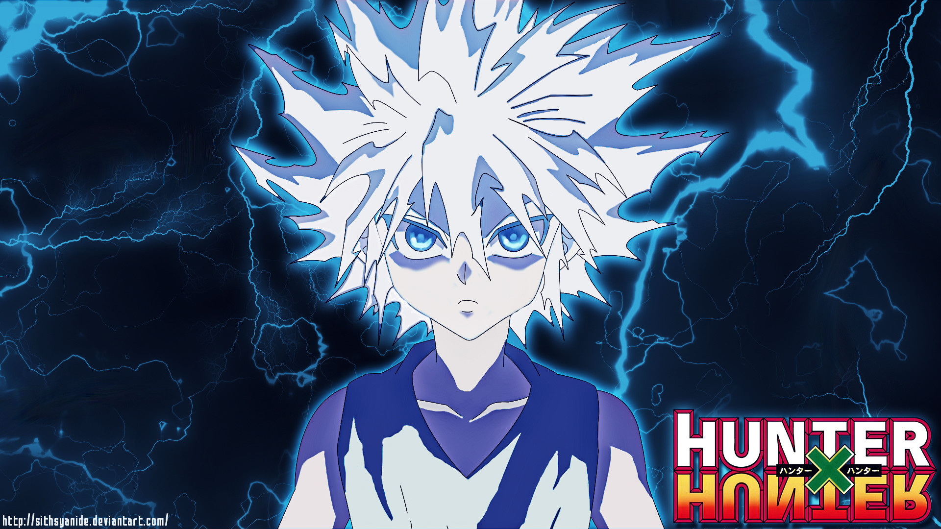 Killua Zoldyck, Hunter x Hunter, Godspeed, Fulmini, Blu, Full HD, sfondo per PC e portatile