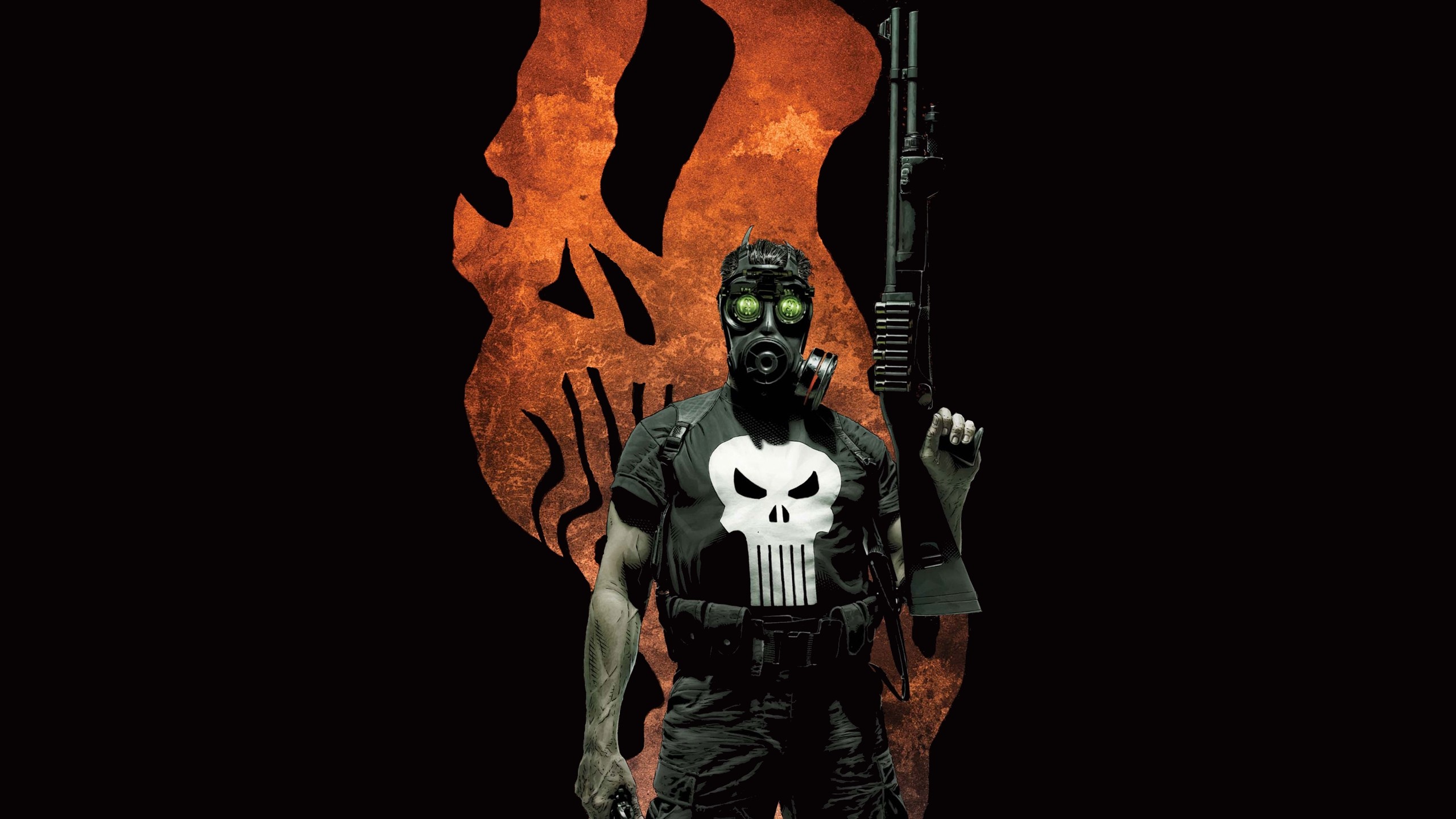 Frank Castle, The Punisher, Fumetto, Fuoco, 2K 1440p, sfondo desktop