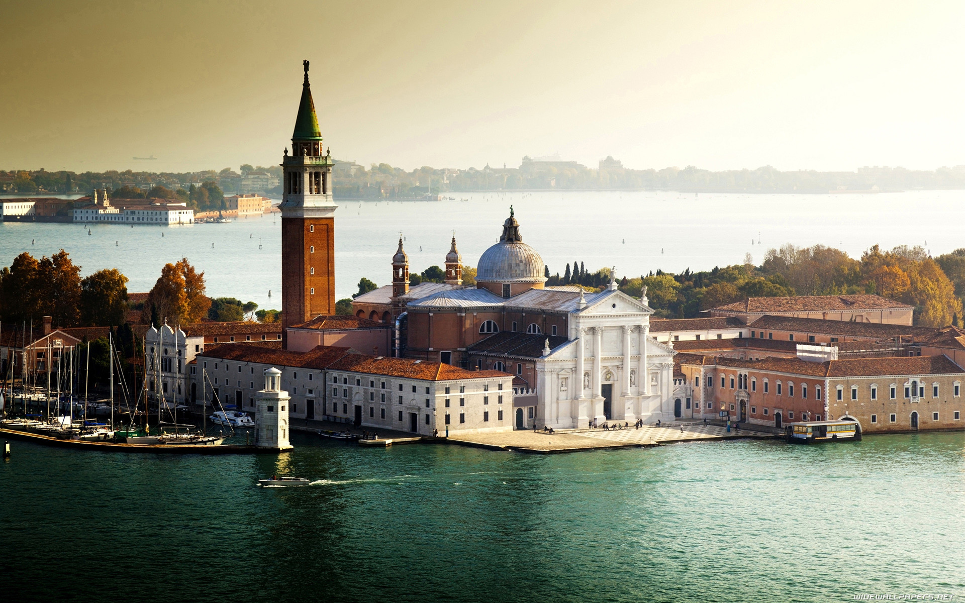 San Giorgio Maggiore, Venezia, Campanile, Laguna veneta, Isola, 16:10 Full HD, wallpaper widescreen