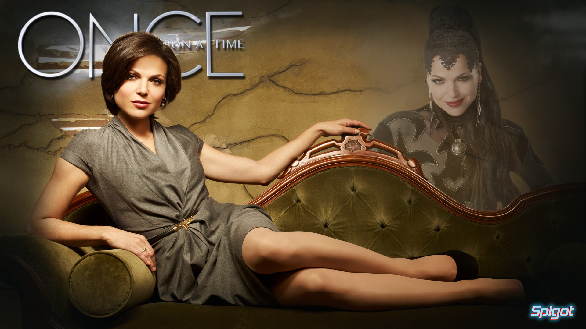 Regina Mills, Regina Cattiva, Lana Parrilla, C'era una volta, Divano, wallpaper per portatile