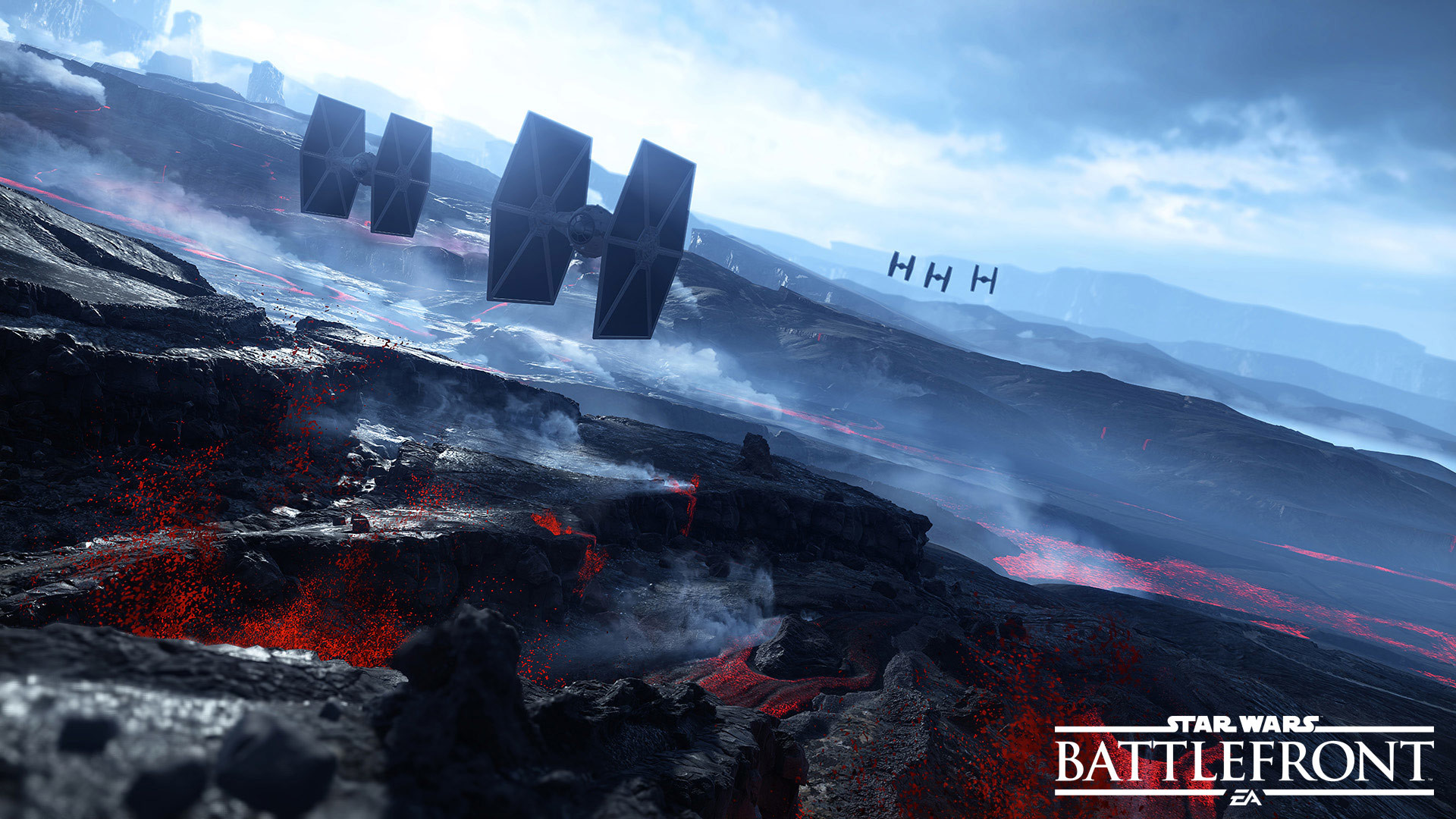 Star Wars Battlefront, TIE Fighter, Sullust, Lava, 1920x1080, immagine di sfondo