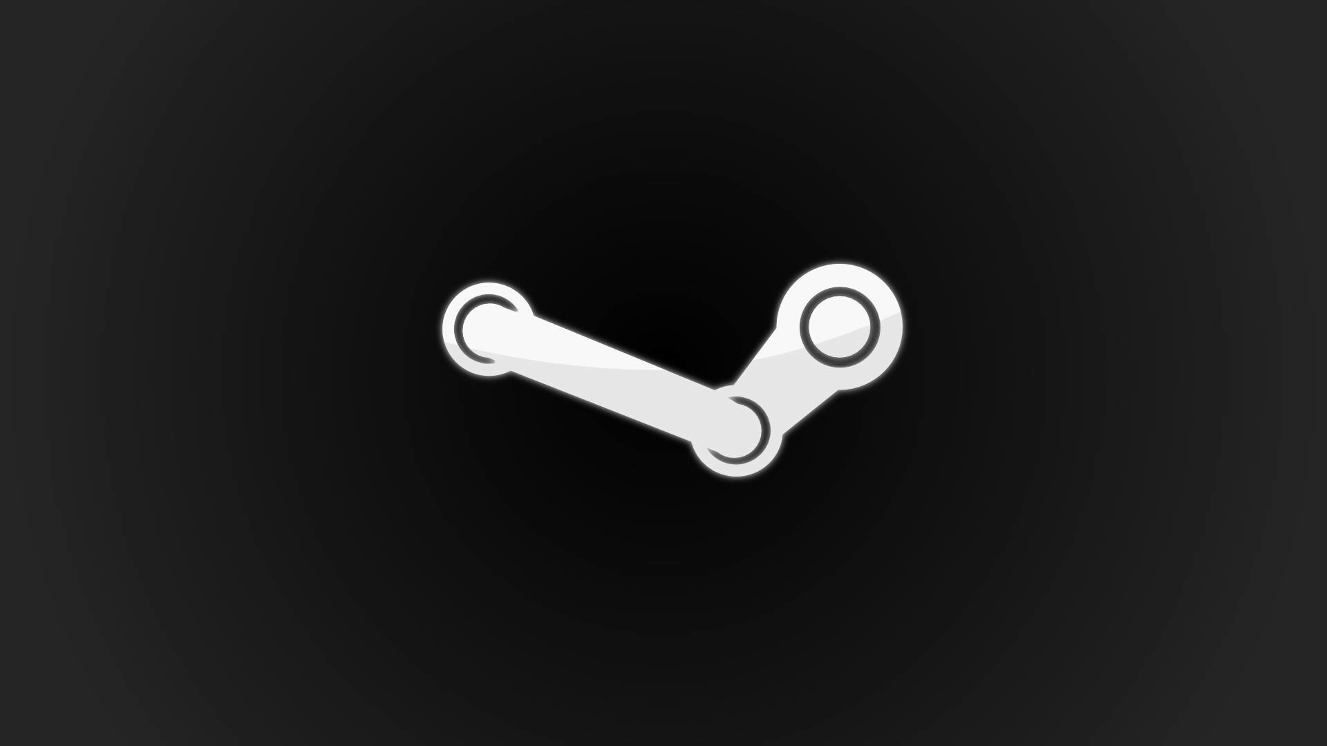 Logo Steam, Steam, Minimalista, Nero, 1920x1080, wallpaper desktop