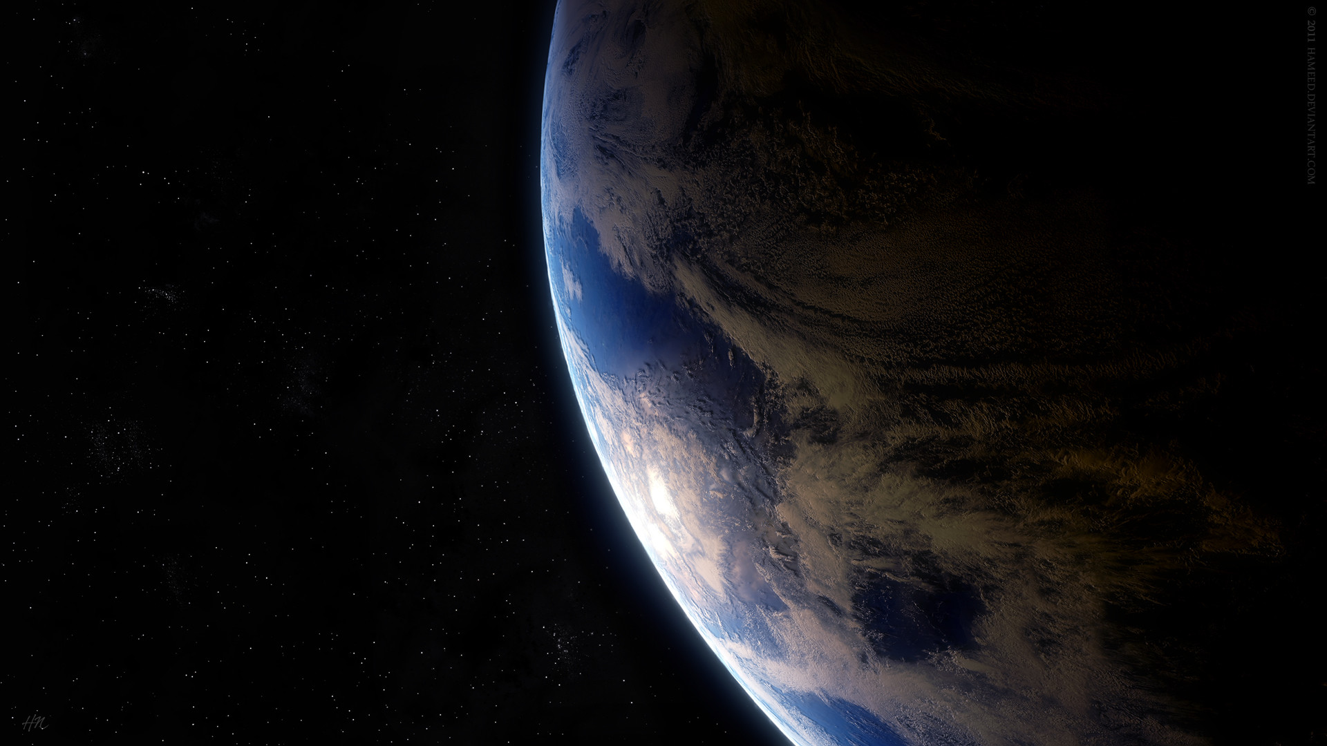 Terra, Lato notturno, Spazio, Stelle, Full HD 1080p, sfondo desktop