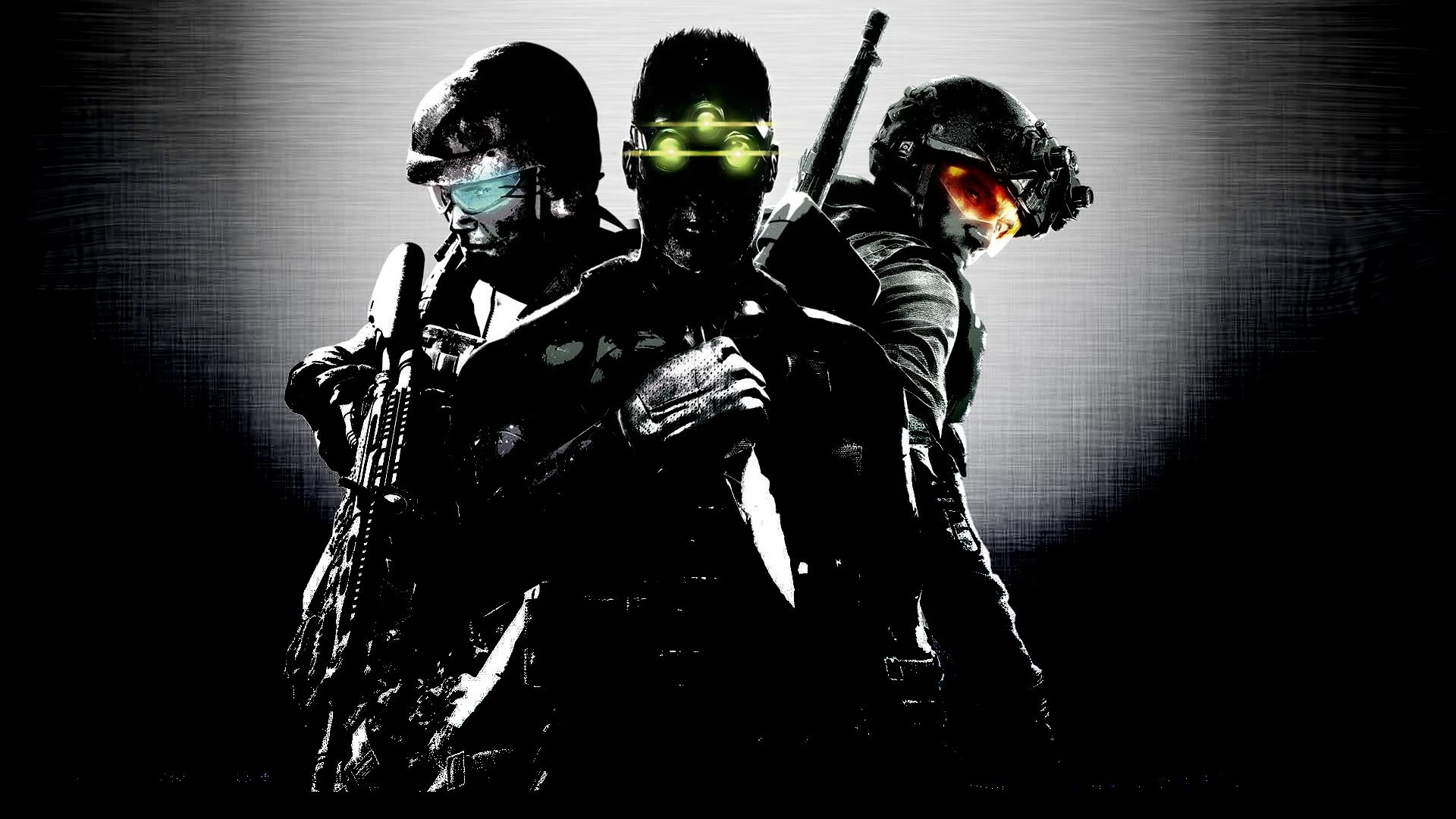 Splinter Cell, Sam Fisher, Visore notturno, Soldati, Bianco e nero, sfondo Full HD per PC
