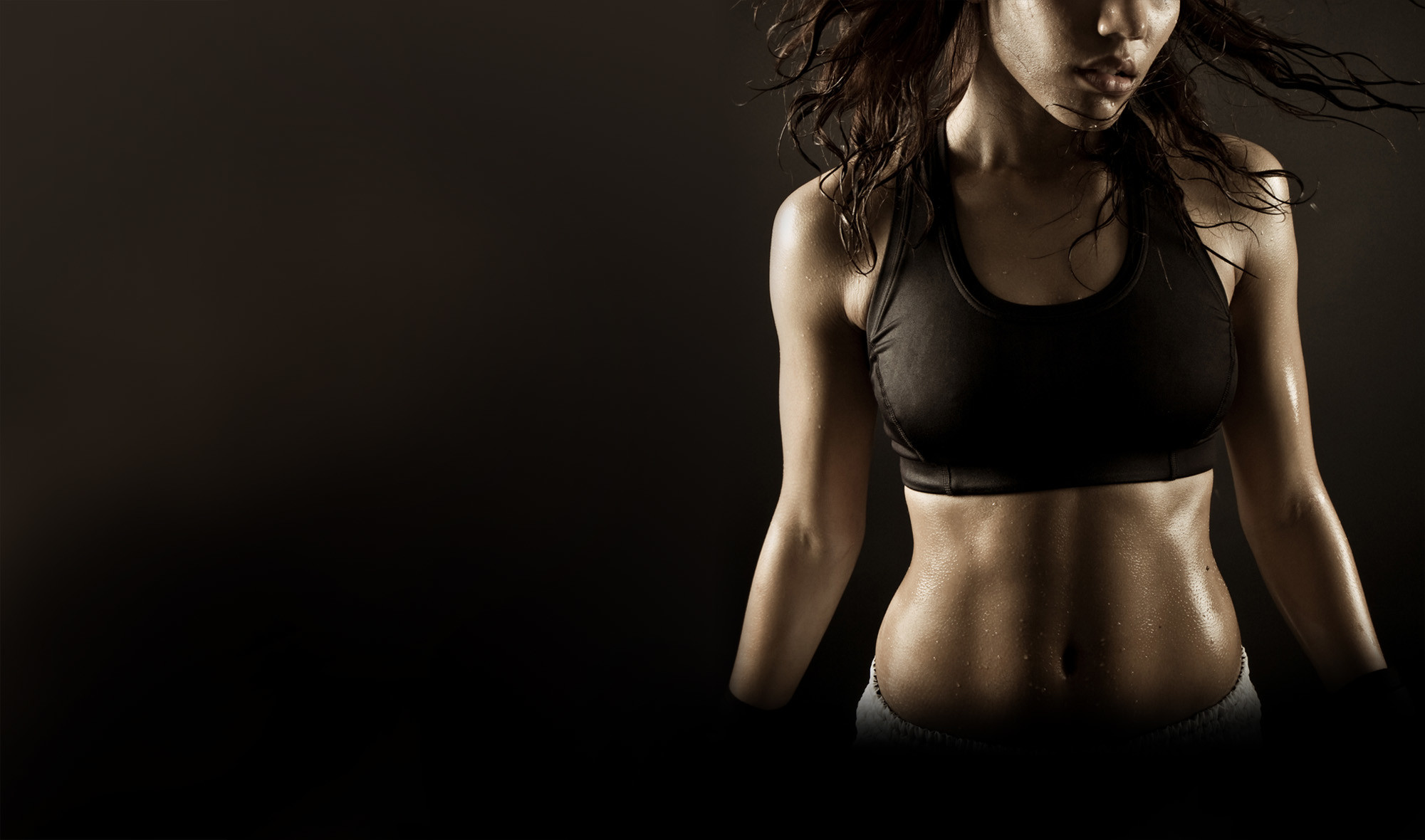 Addominali, Top sportivo, Donna, Buio, Full HD, sfondo desktop