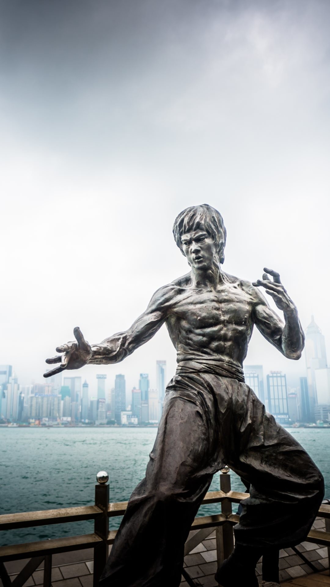 Bruce Lee, Statua, Hong Kong, Avenue of Stars, Full HD, wallpaper per smartphone