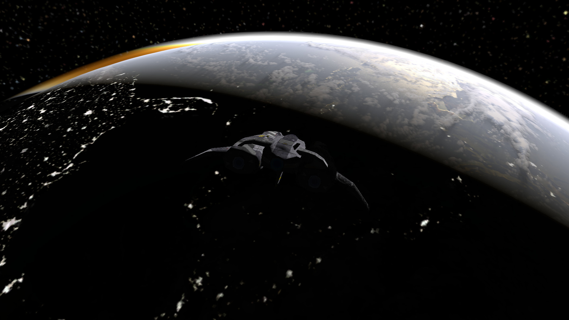 Astronave, Pianeta, Orbita, Spazio, Fantascienza, Full HD, sfondo per PC e portatile