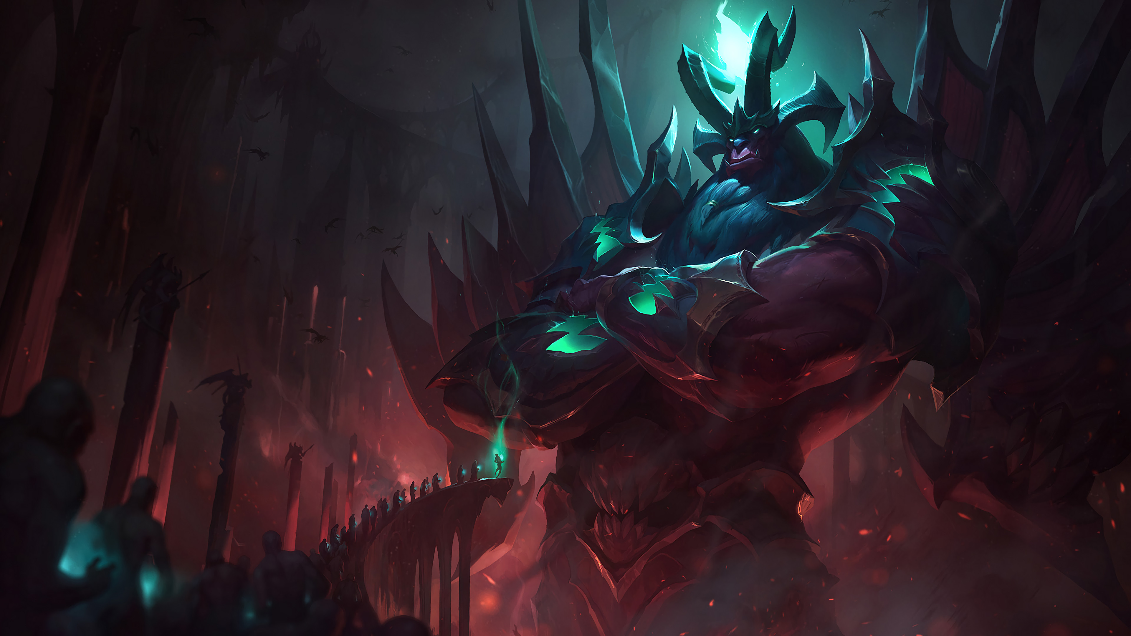 Mordekaiser, League of Legends, Arte ufficiale, Rosso, 4K, sfondo desktop