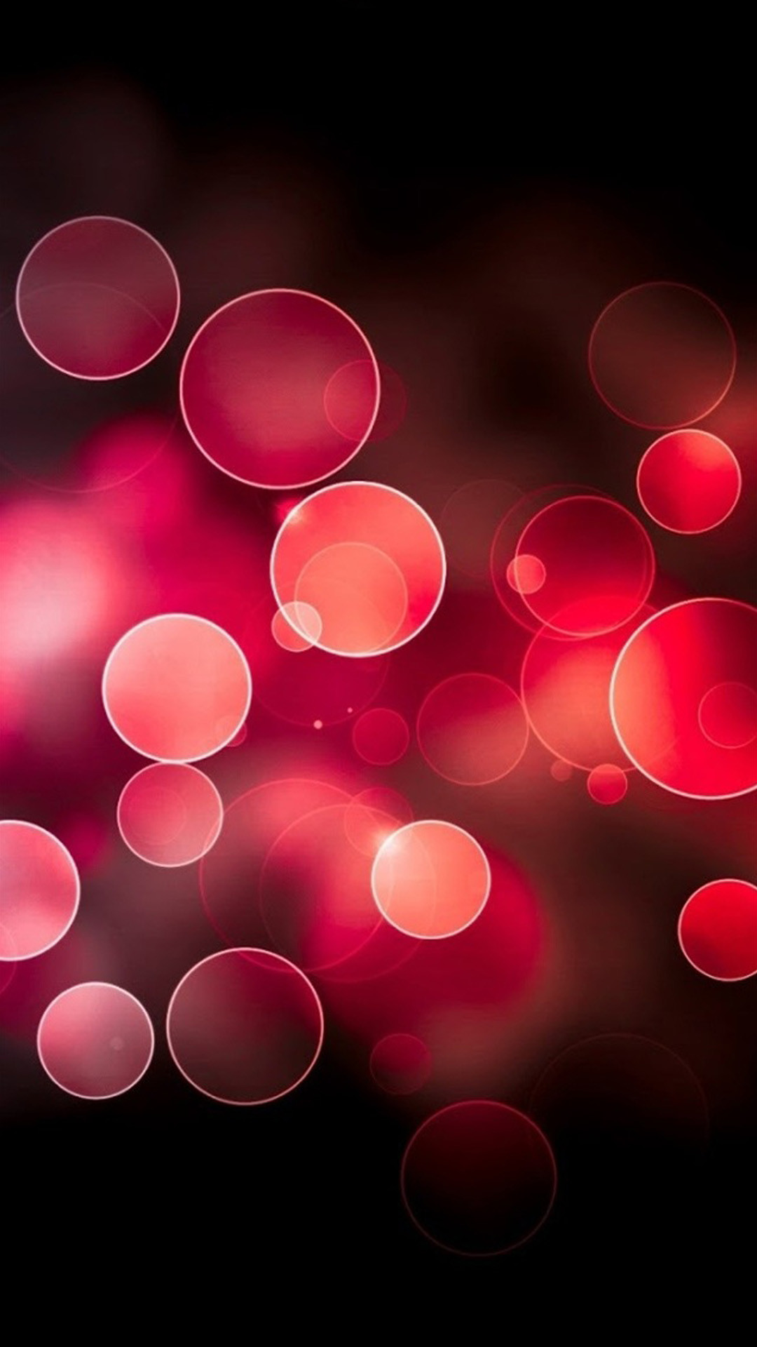 Bokeh, Luci rosse, Sfondo nero, Full HD, schermata di blocco iPhone