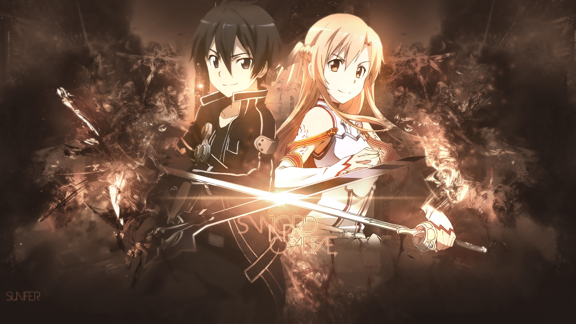 Kirito, Asuna, Sword Art Online, Spade, Full HD, sfondo desktop