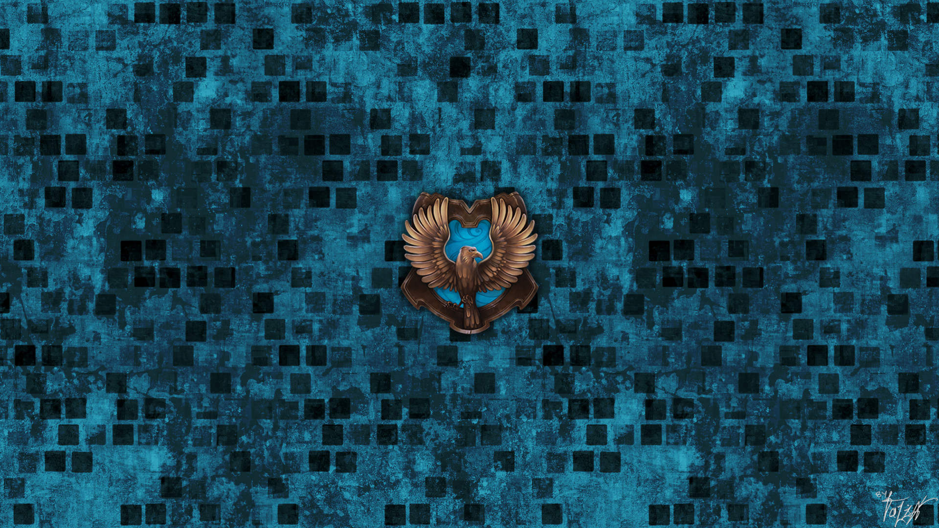 Stemma di Corvonero, Harry Potter, Mosaico blu, Full HD, sfondo per PC e portatile