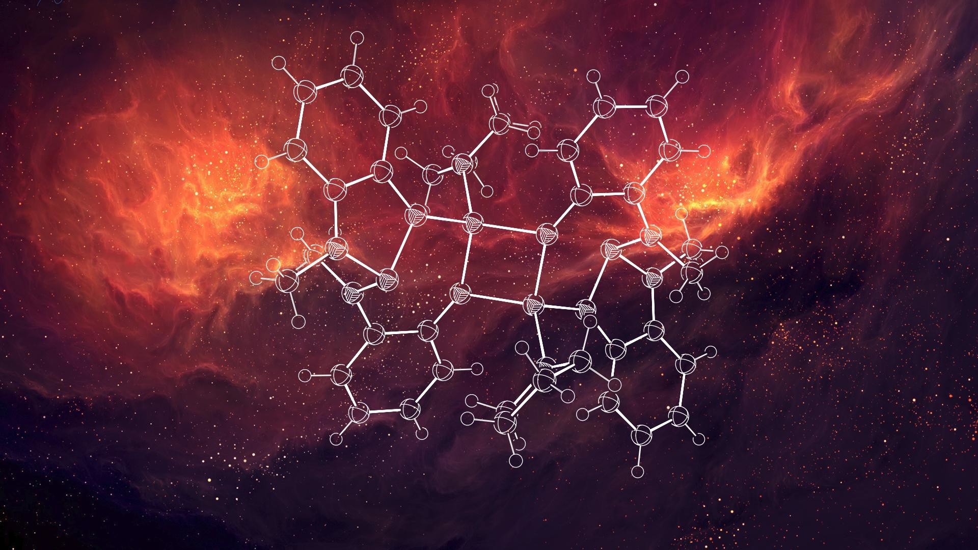 Struttura molecolare, Nebulosa, Spazio, Arancione, Full HD, sfondo per PC